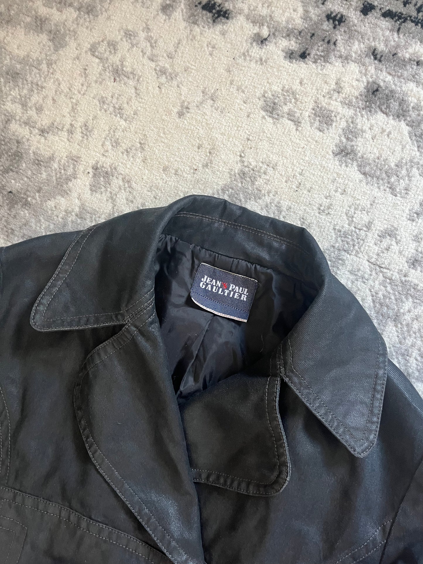 00s Jean Paul Gaultier Grey Cargo Detachable Trench Jacket (S/M)