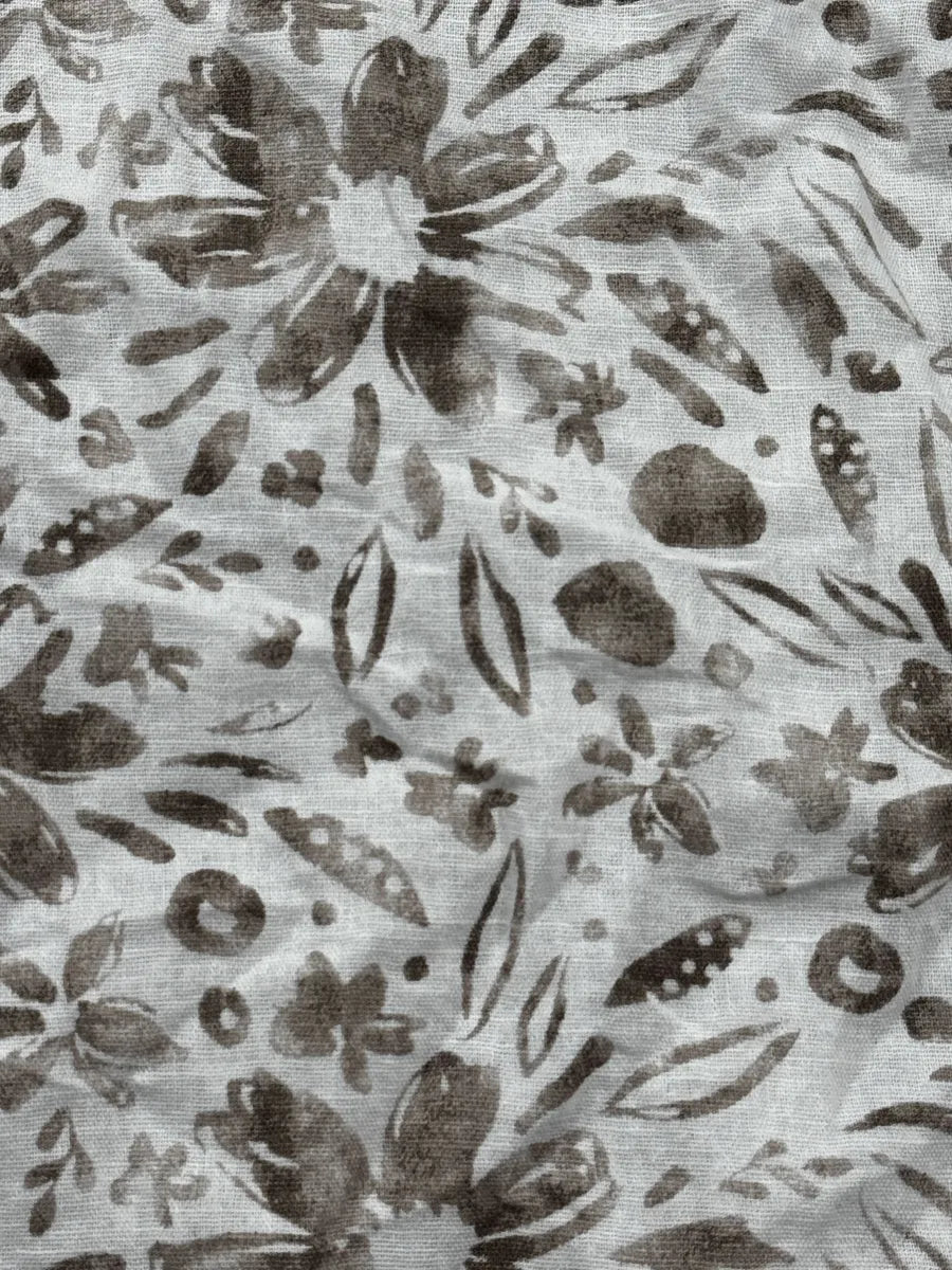 2000s Cavalli Freedom White & Beige Linen Floral Print Shirt EvIQbUyW 8