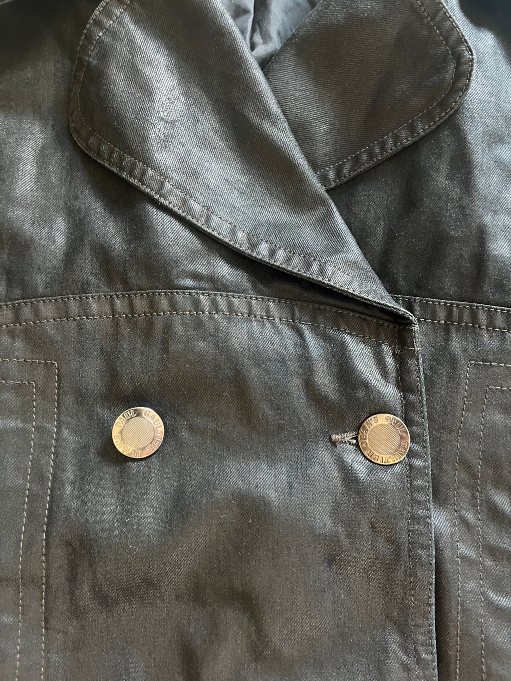 00年代 ジャンポール・ゴルチエ グレー カーゴ デタッチャブル トレンチ ジャケット (S/M) 