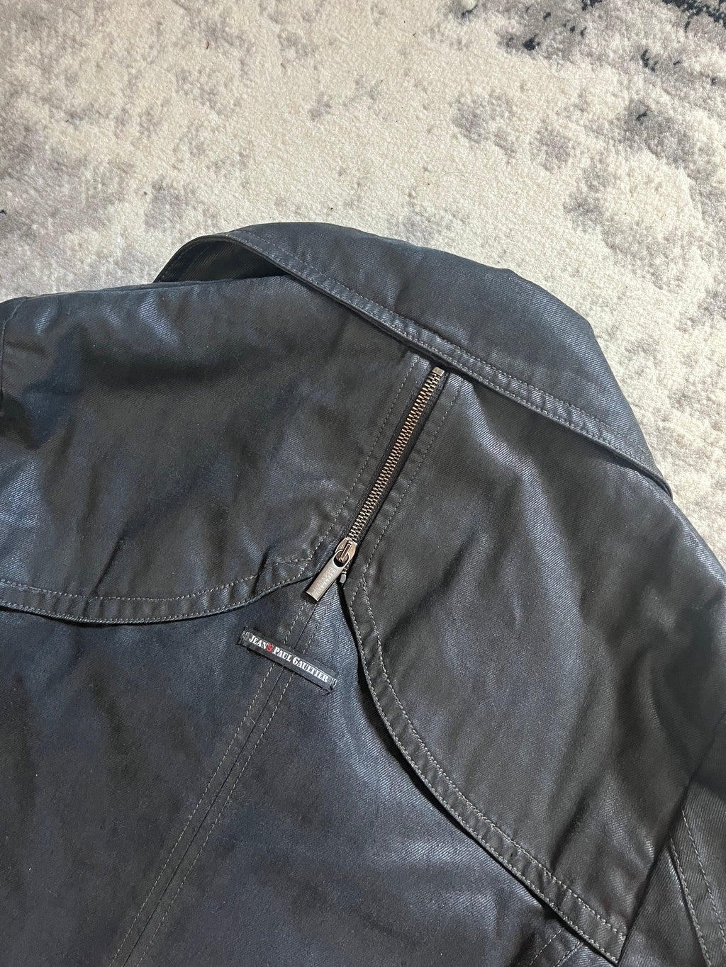 00年代 ジャンポール・ゴルチエ グレー カーゴ デタッチャブル トレンチ ジャケット (S/M) 