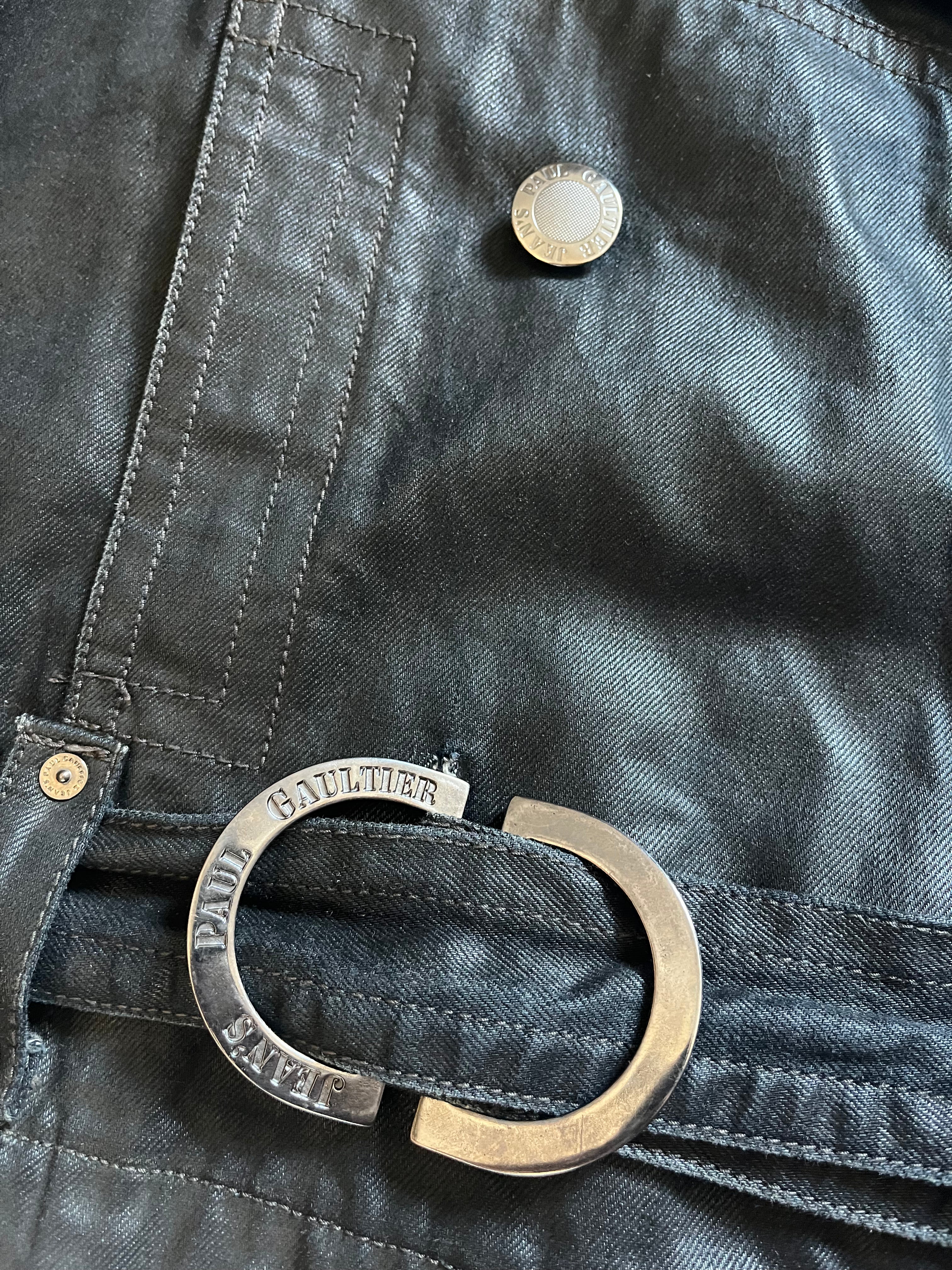 00年代 ジャンポール・ゴルチエ グレー カーゴ デタッチャブル トレンチ ジャケット (S/M) 