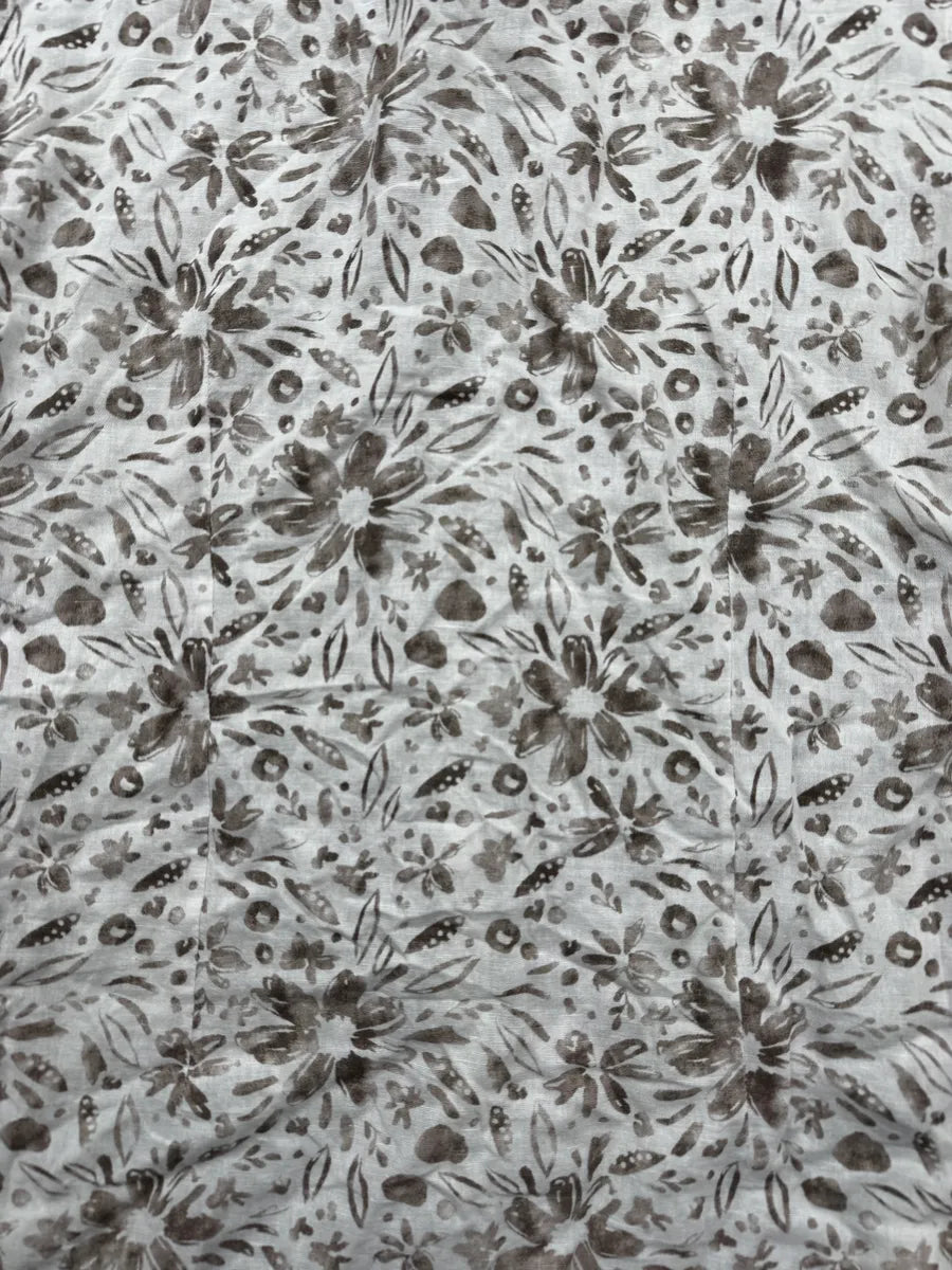 2000s Cavalli Freedom White & Beige Linen Floral Print Shirt EvIQbUyW 9