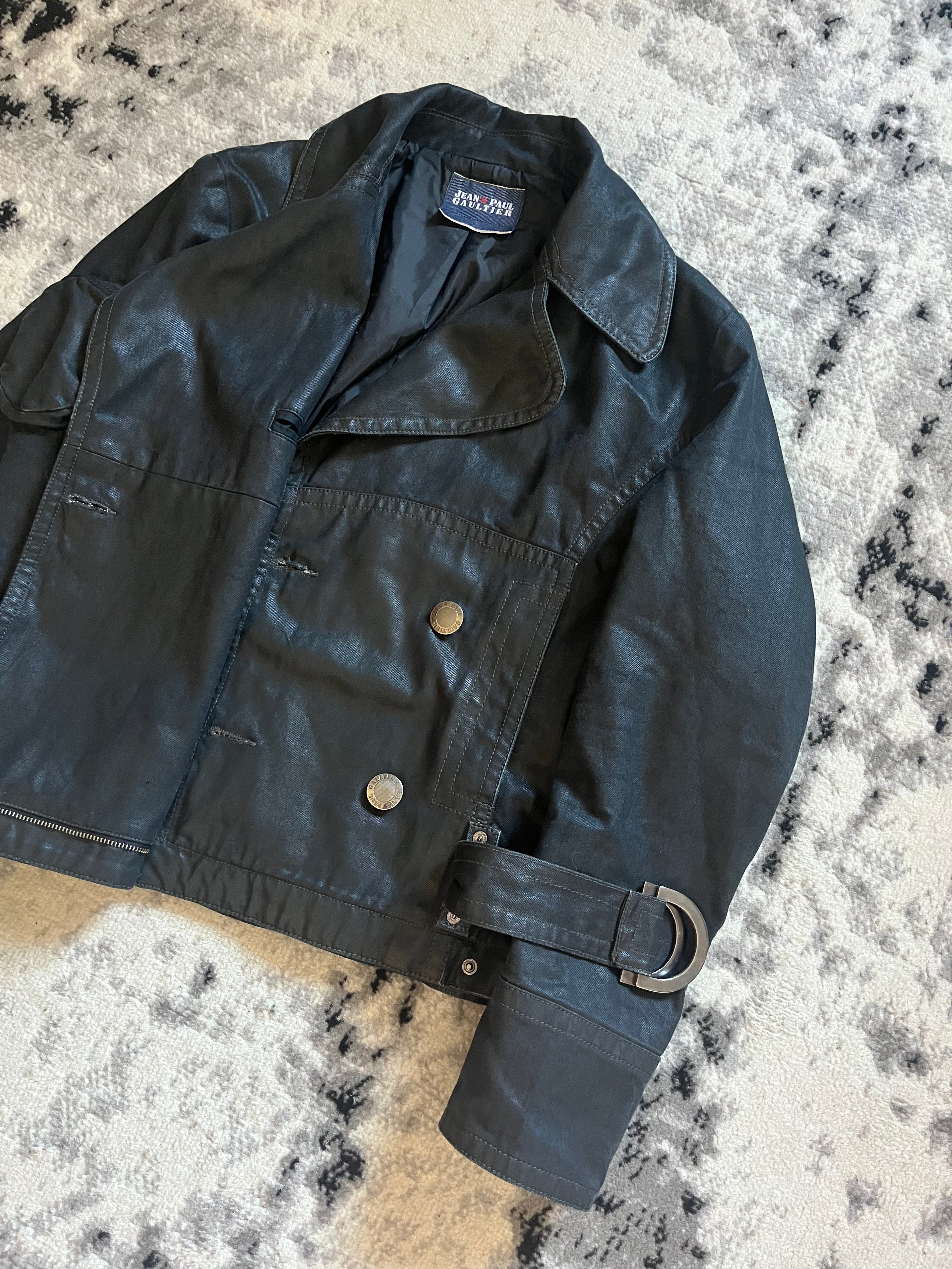 00年代 ジャンポール・ゴルチエ グレー カーゴ デタッチャブル トレンチ ジャケット (S/M) 