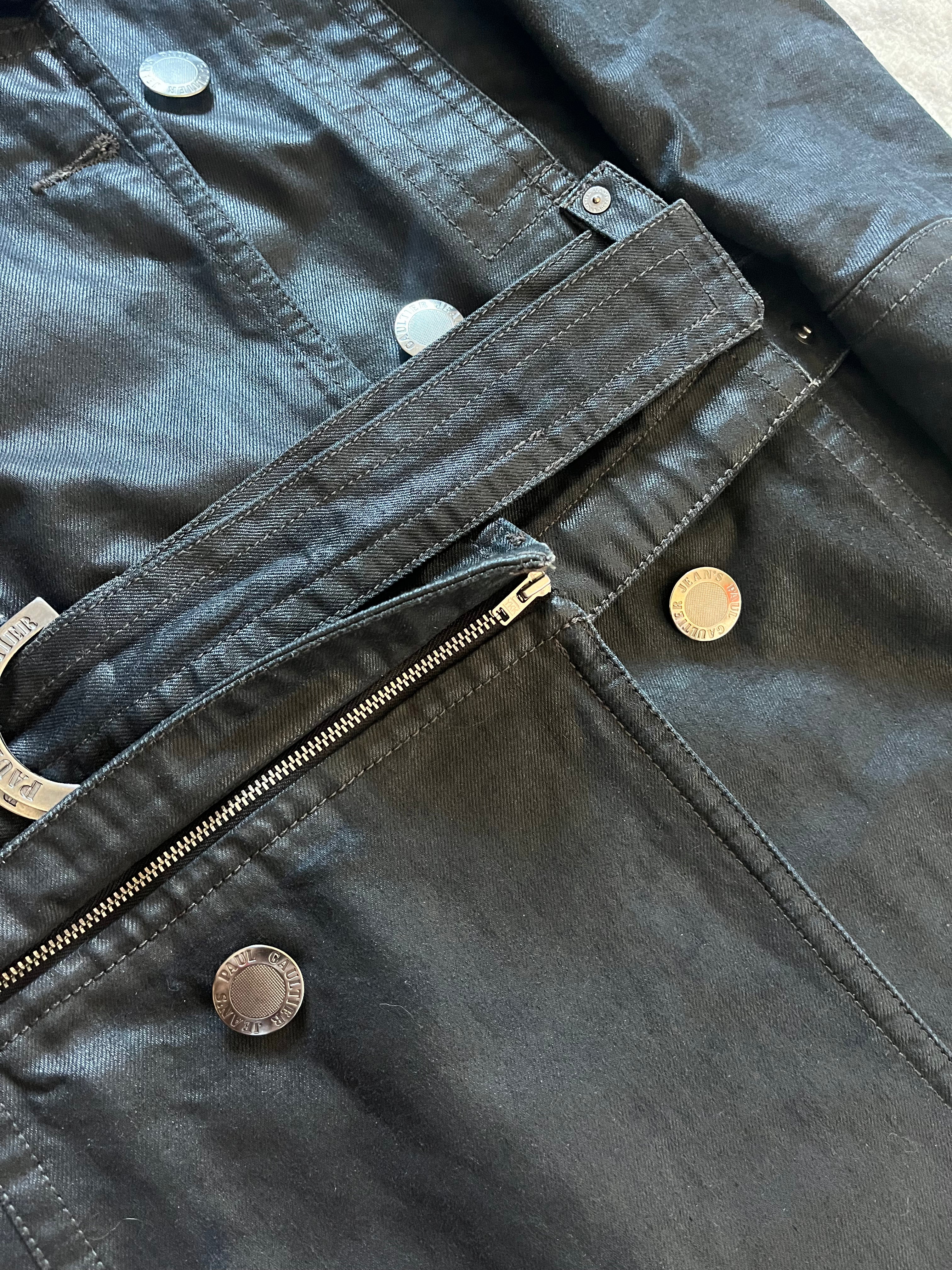 00年代 ジャンポール・ゴルチエ グレー カーゴ デタッチャブル トレンチ ジャケット (S/M) 