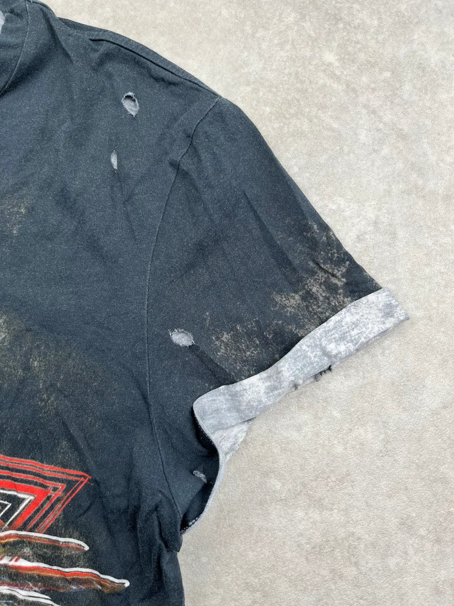 Balmain Black Distressed Graphic T-Shirt XpGMxMrk 7