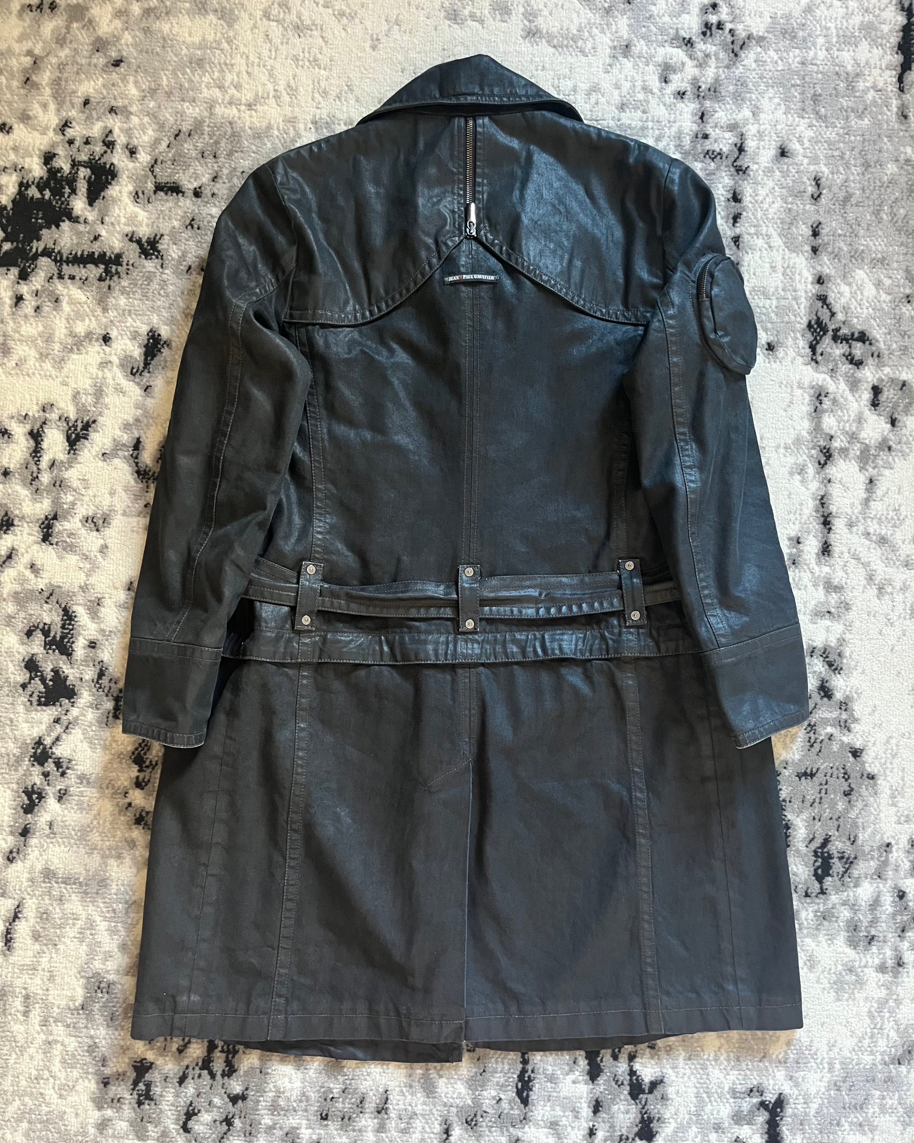 00年代 ジャンポール・ゴルチエ グレー カーゴ デタッチャブル トレンチ ジャケット (S/M) 