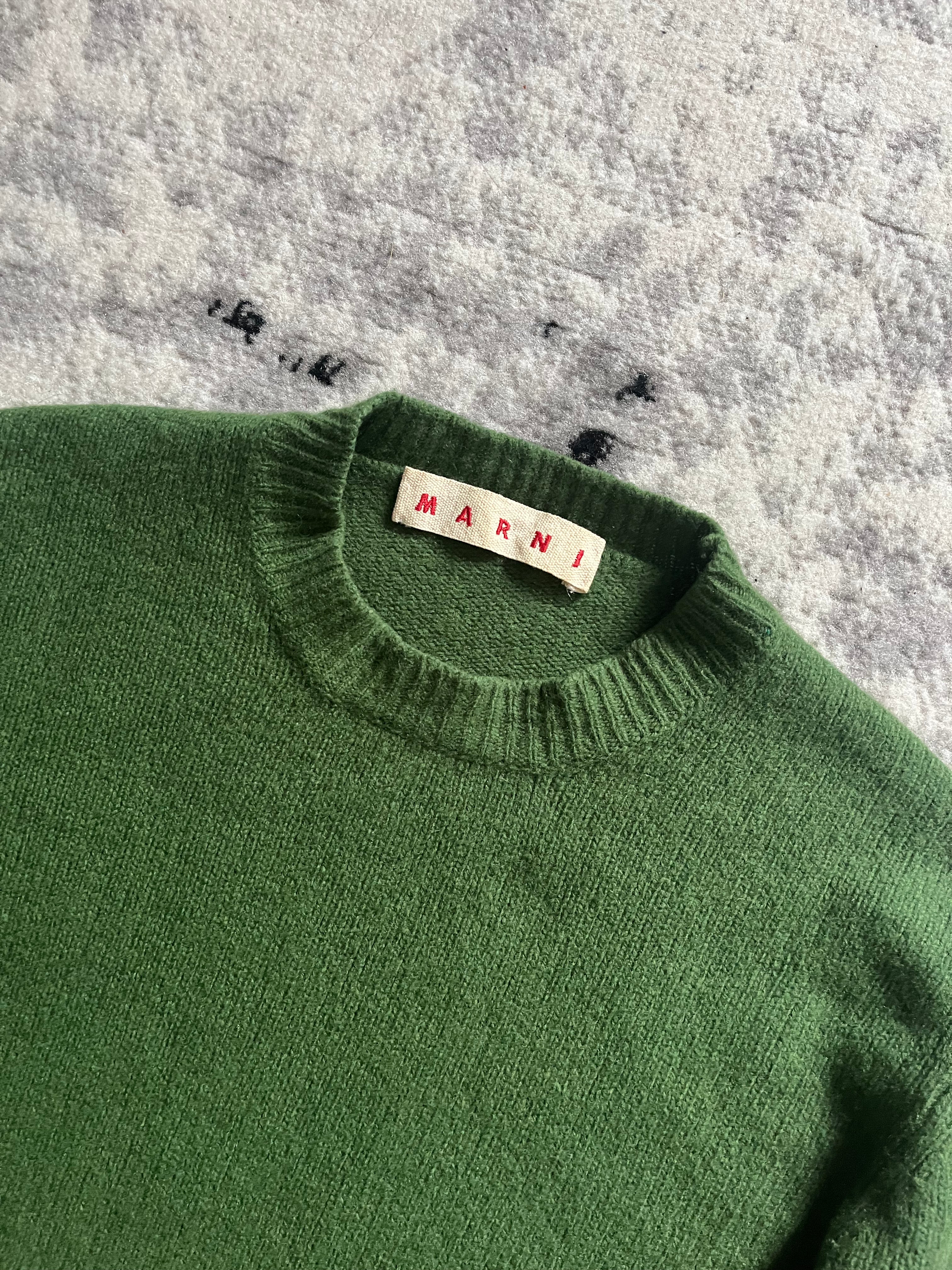 AW2020 Marni Minimal Olive Wool Sweater (S)
