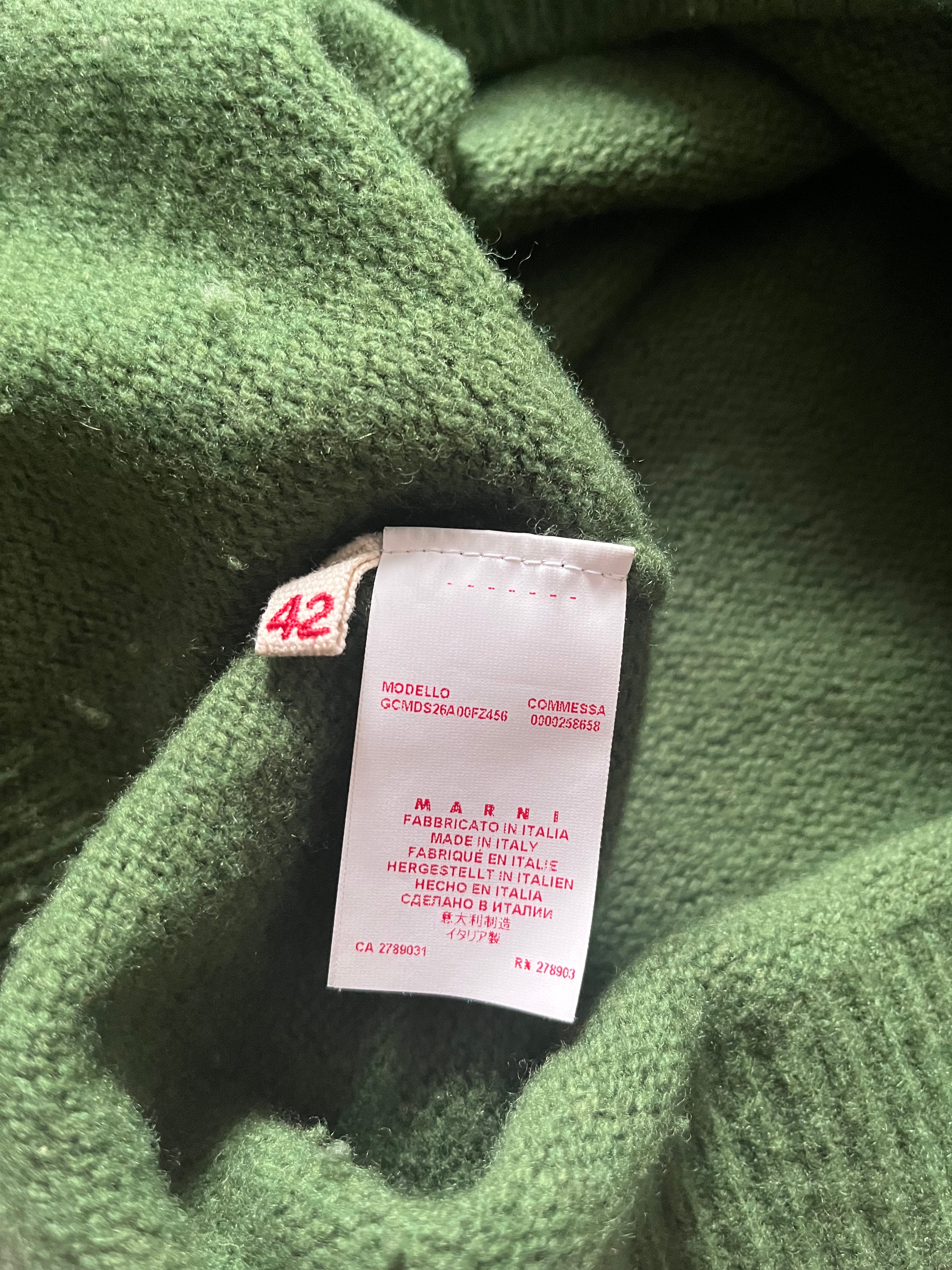 AW2020 Marni Minimal Olive Wool Sweater (S)