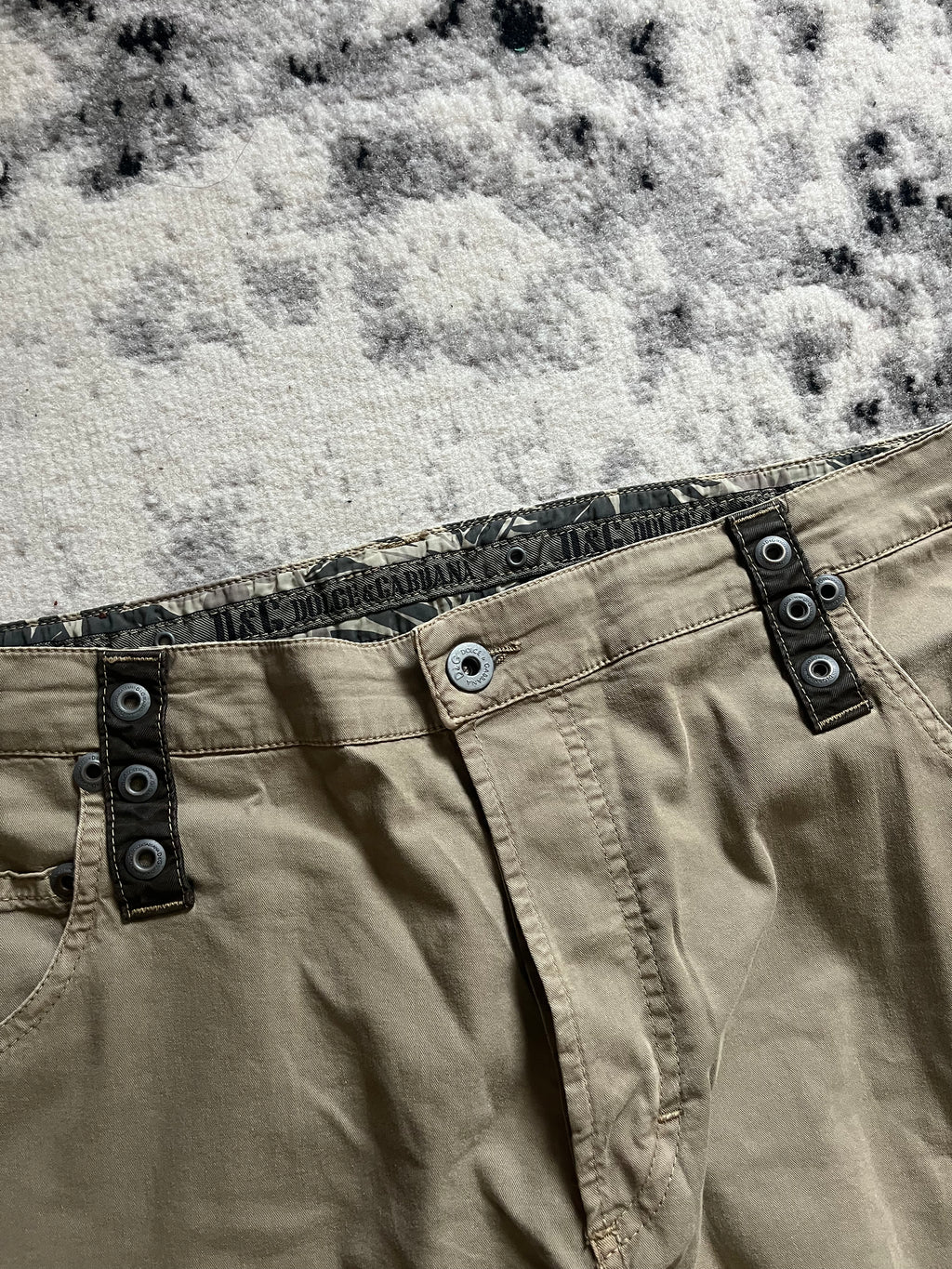 AW04 Dolce & Gabbana Beige Cargo Utility Pants