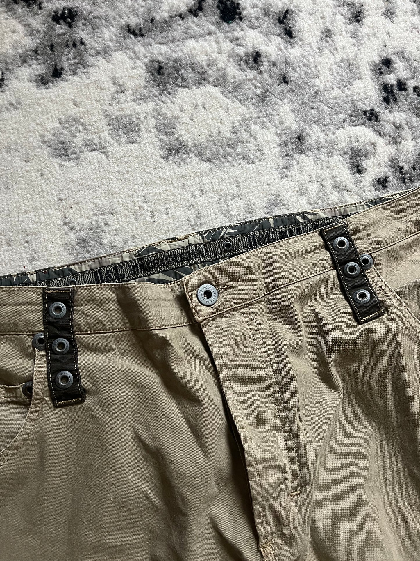 AW04 Dolce & Gabbana Beige Cargo Utility Pants (L)