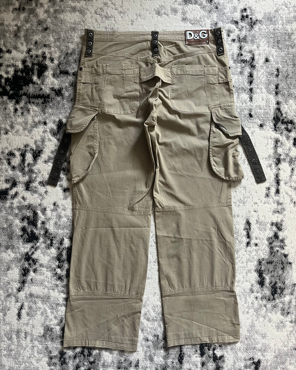 AW04 Dolce & Gabbana Beige Cargo Utility Pants