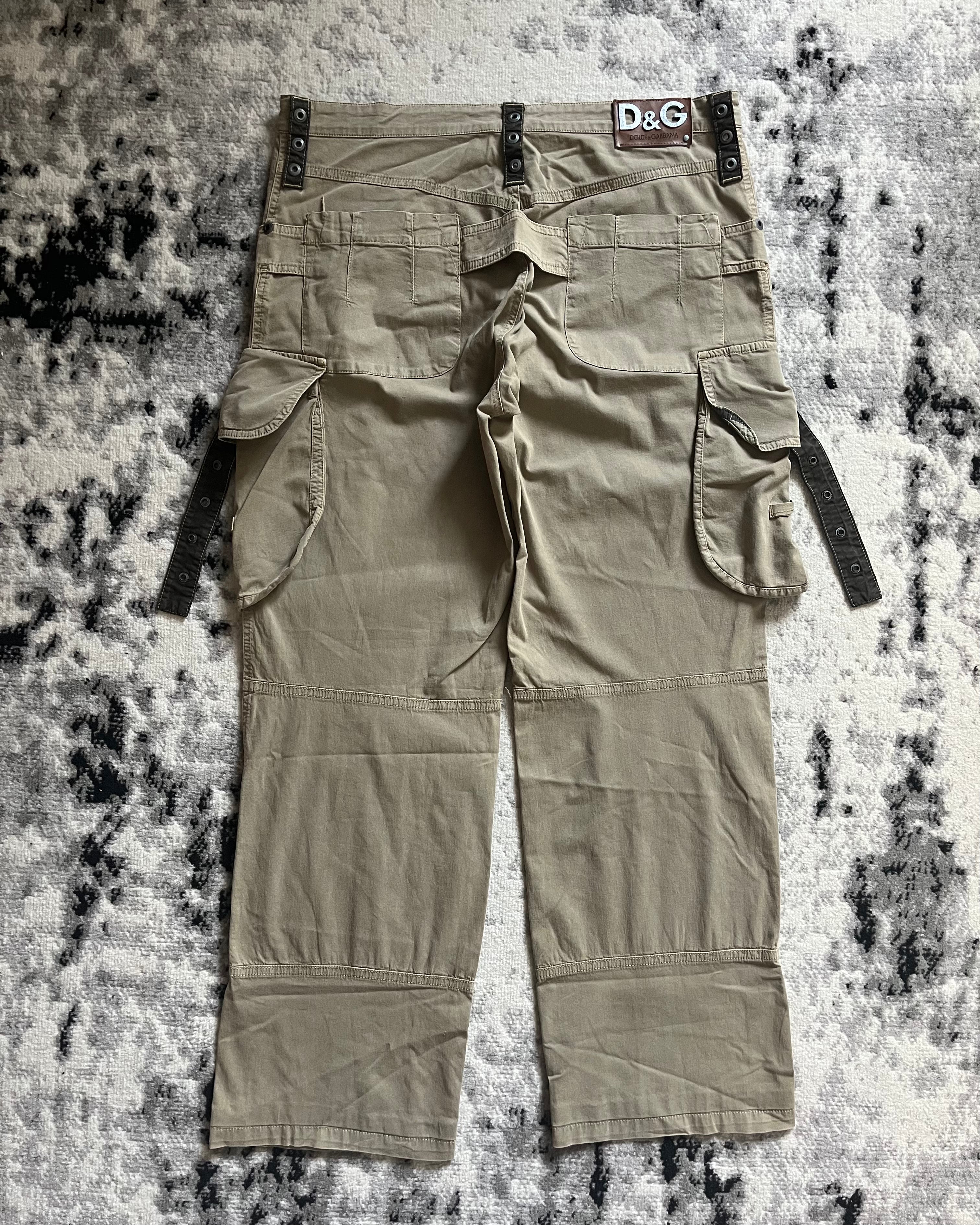 AW04 Dolce & Gabbana Beige Cargo Utility Pants