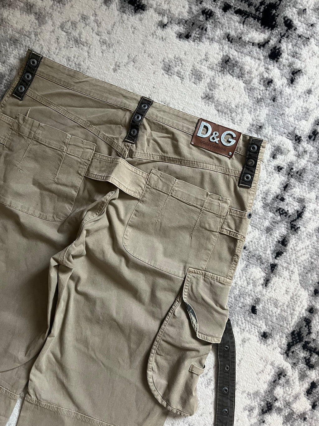 AW04 Dolce & Gabbana Beige Cargo Utility Pants