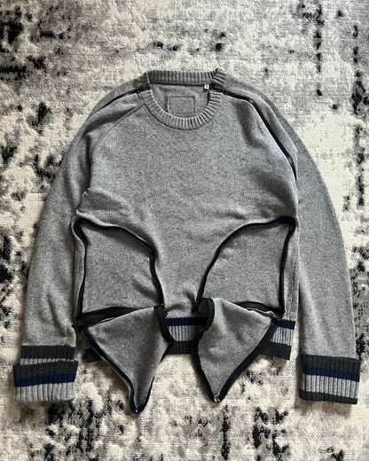 Dolce & Gabbana Cargo Grey Zip-Adorned Sweater (S/M)