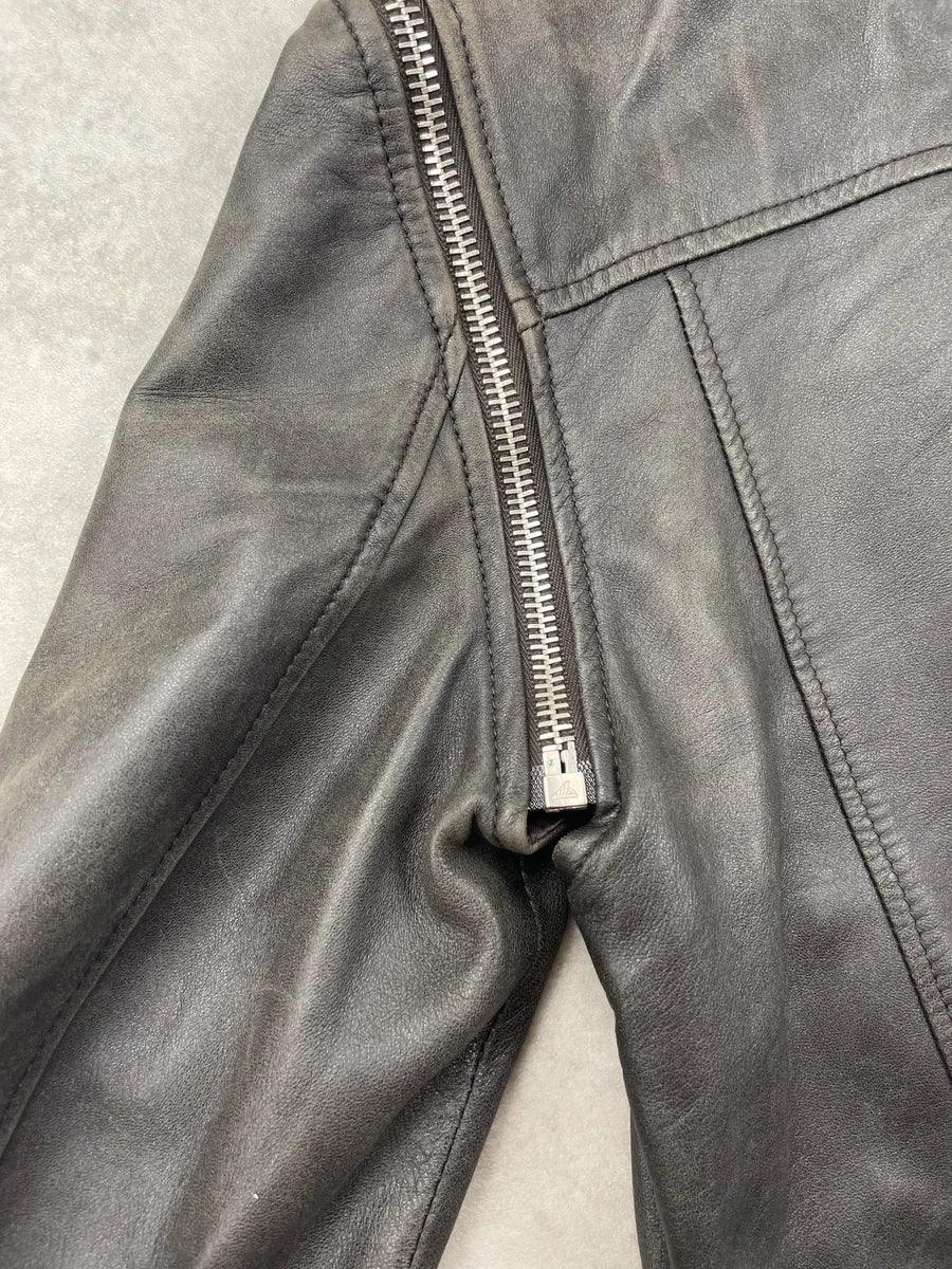 SS2002 Dolce & Gabbana Black Leather Detachable-Sleeve Multi-Pocket Leather Jacket eqBzPgNg 14