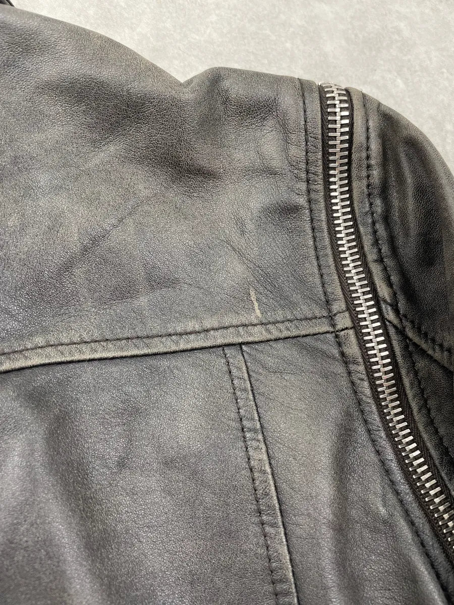 SS2002 Dolce & Gabbana Black Leather Detachable-Sleeve Multi-Pocket Leather Jacket eqBzPgNg 19