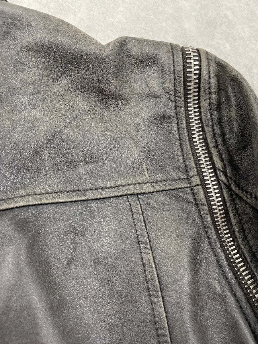 SS2002 Dolce & Gabbana Black Leather Detachable-Sleeve Multi-Pocket Leather Jacket eqBzPgNg 18
