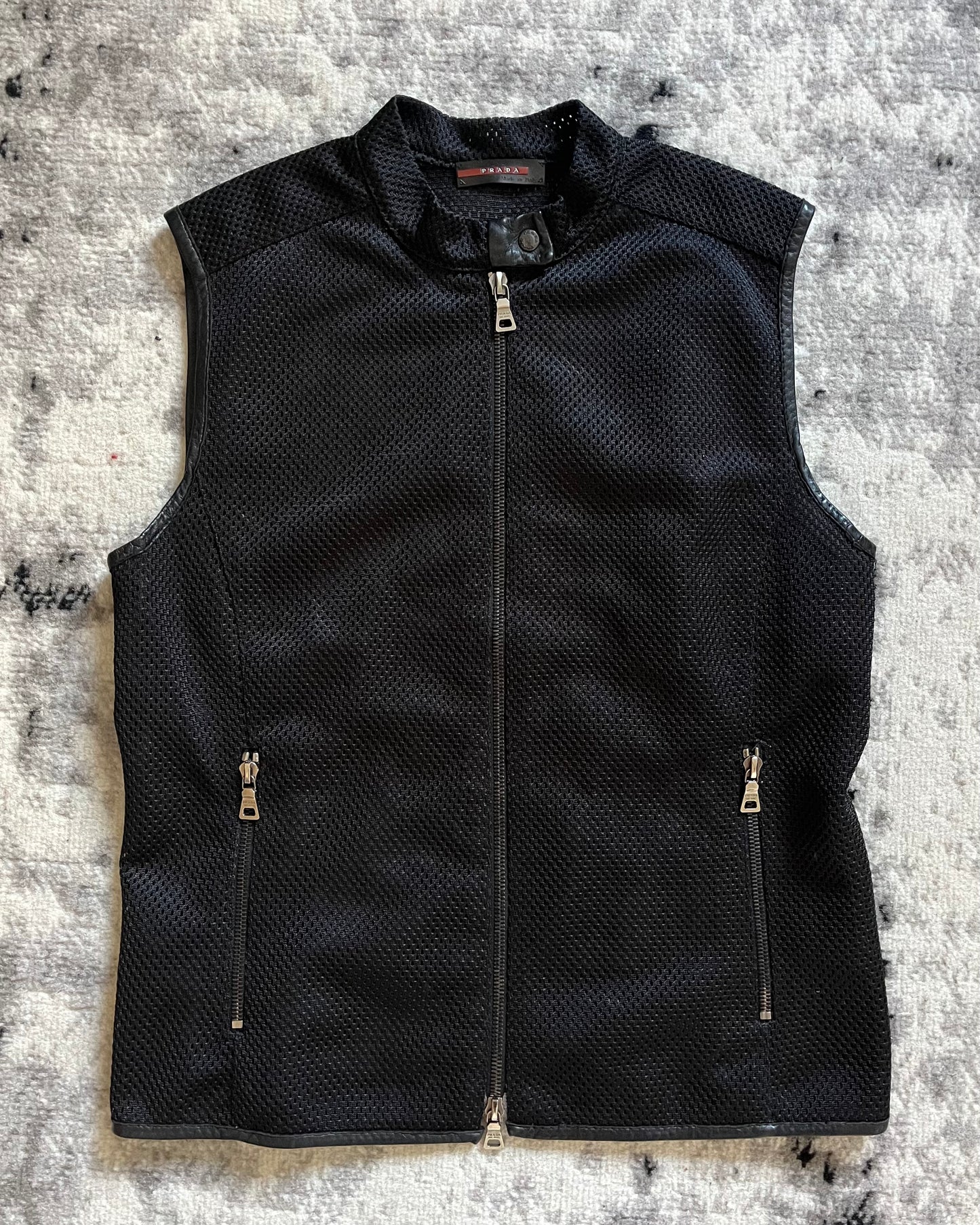 AW00 Prada Archive Black Sleeveless Jacket (S)