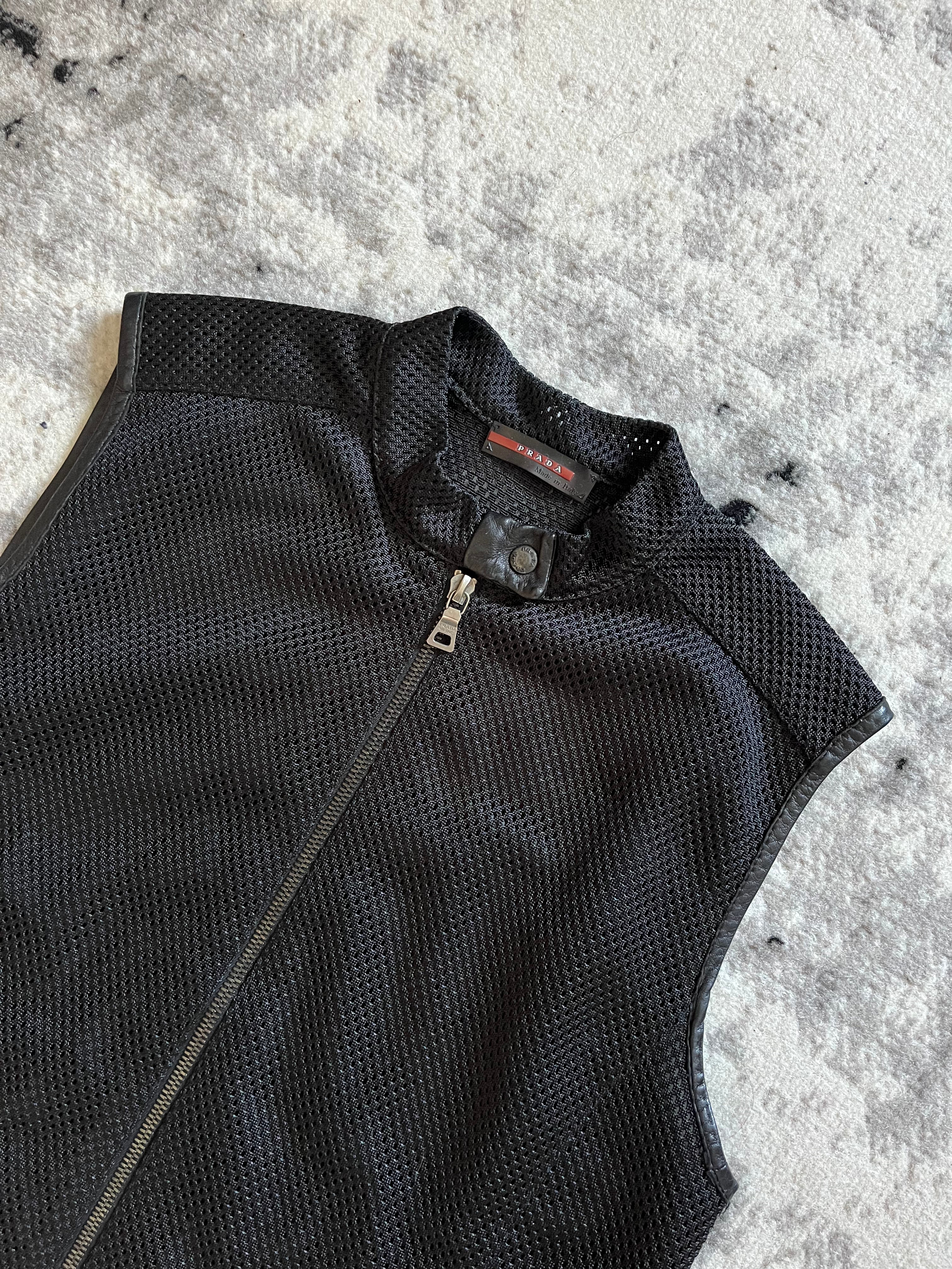 AW00 Prada Archive Black Sleeveless Jacket (S)
