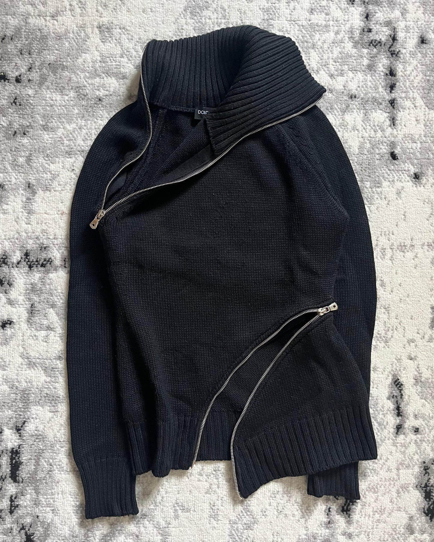 AW03 Dolce & Gabbana Tornado Zip Turtleneck Black (S)