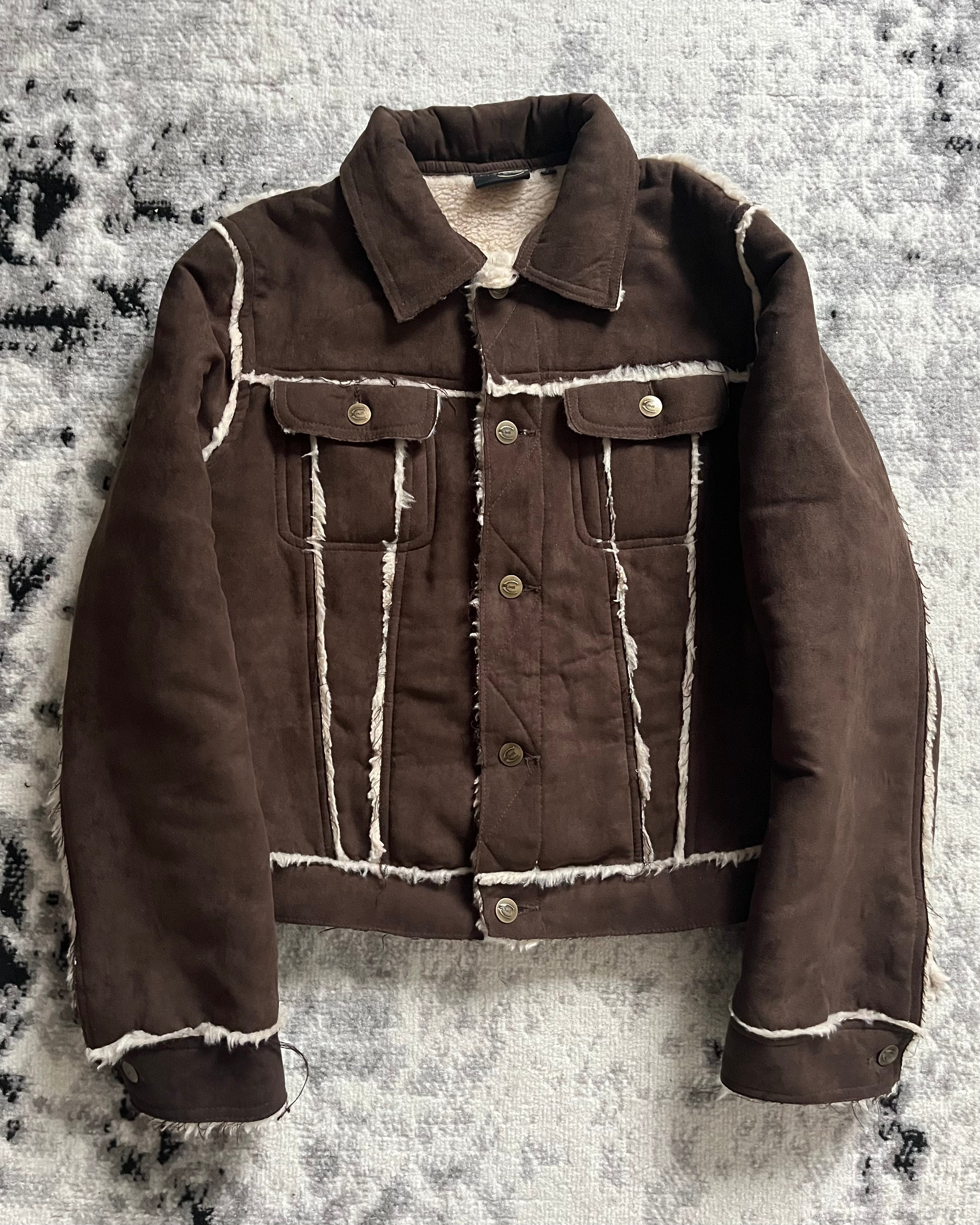 00s Cavalli ブラウン マンモス カウ ジャケット (S)