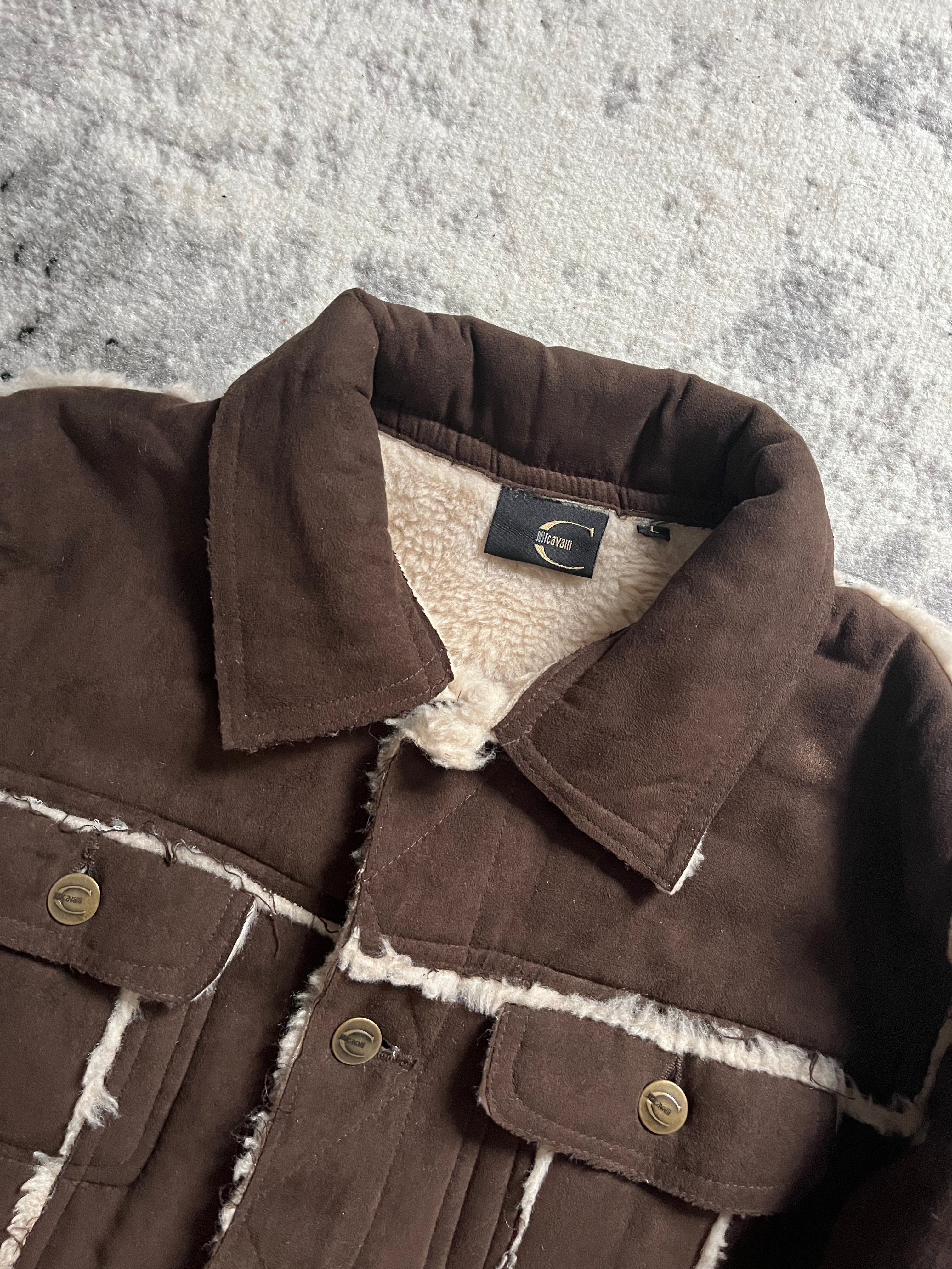 00s Cavalli ブラウン マンモス カウ ジャケット (S)