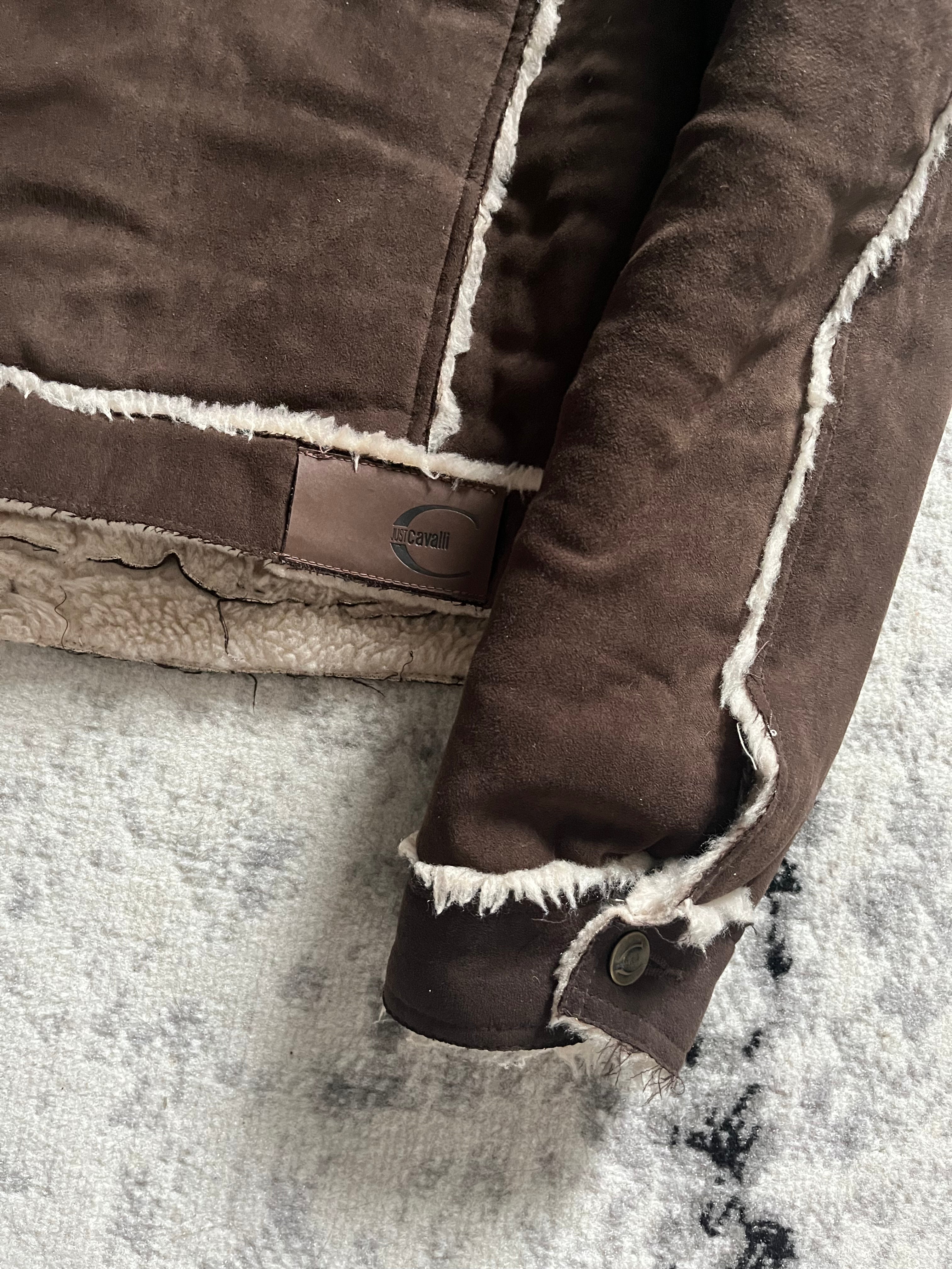 00s Cavalli ブラウン マンモス カウ ジャケット (S)