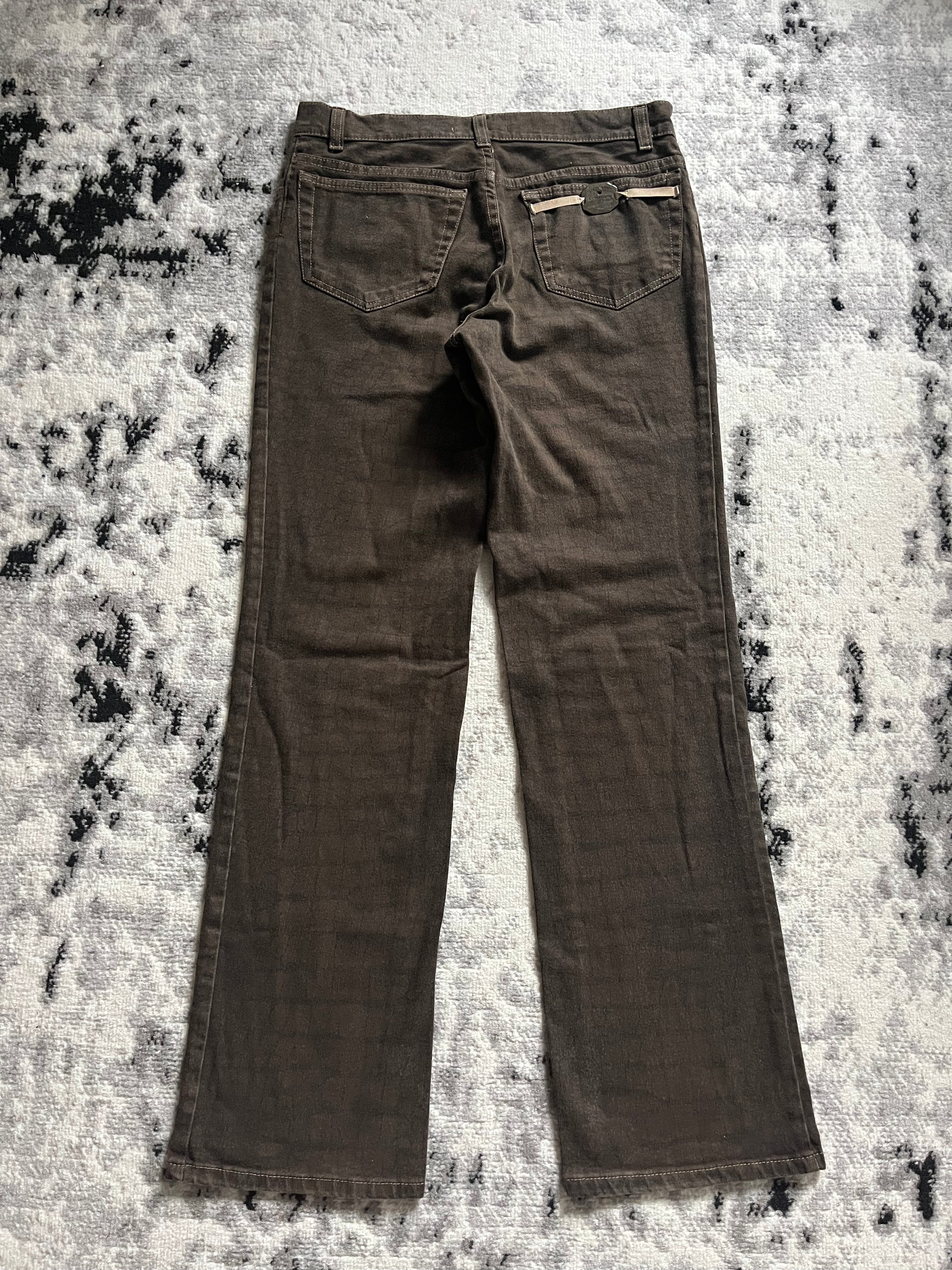 AW01 Roberto Cavalli Olive Crocodile Skin Print Pants (M)