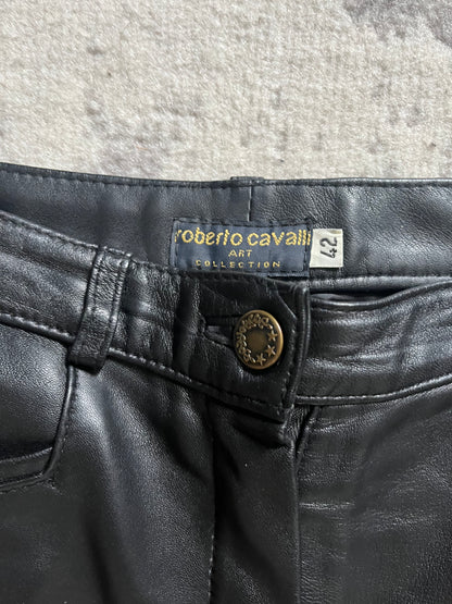 Roberto Cavalli Art Collection Biker Leather Pants (M)