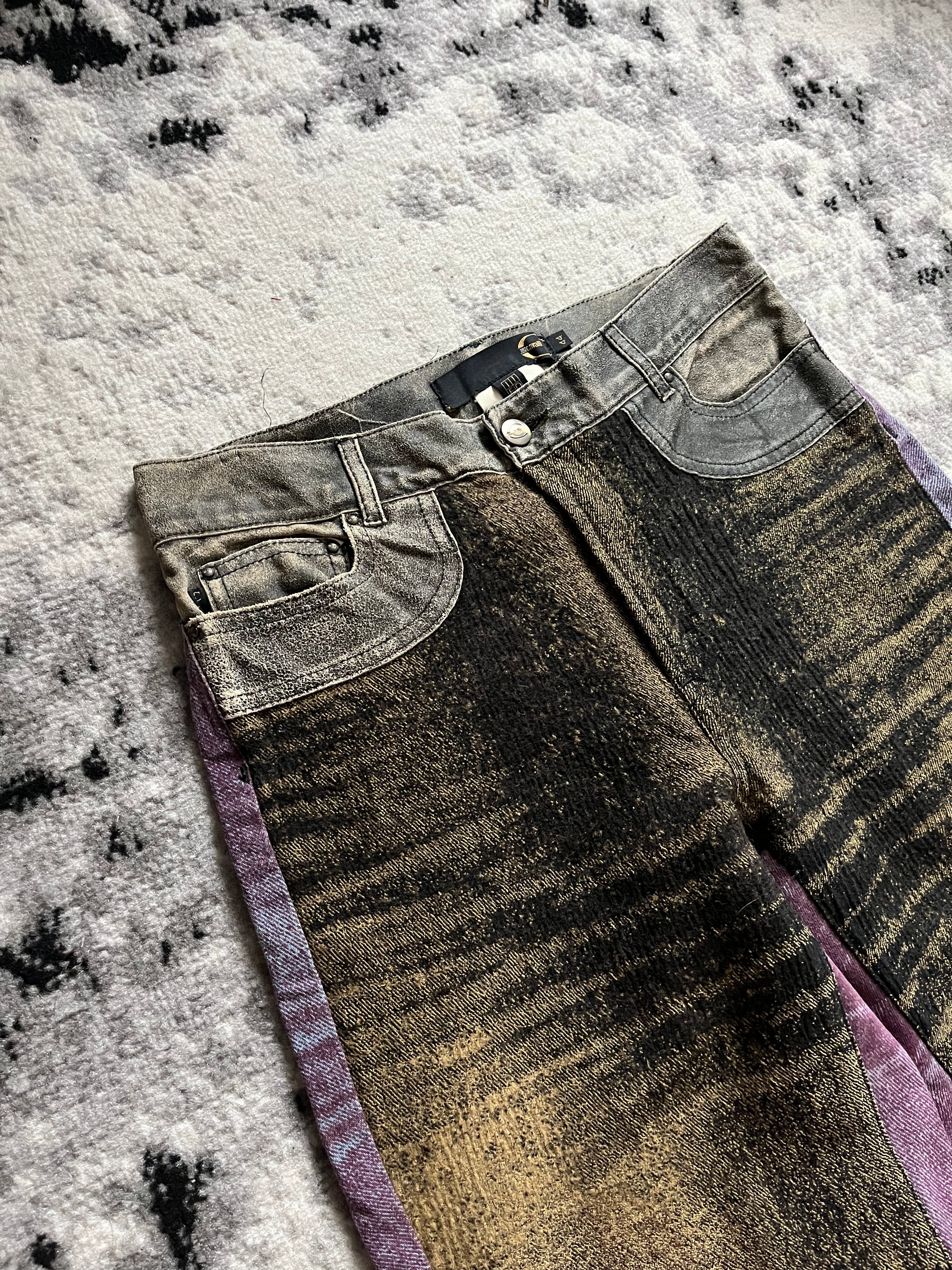 00s Cavalli 侵食ウール インジェニュイティ パンツ (S)