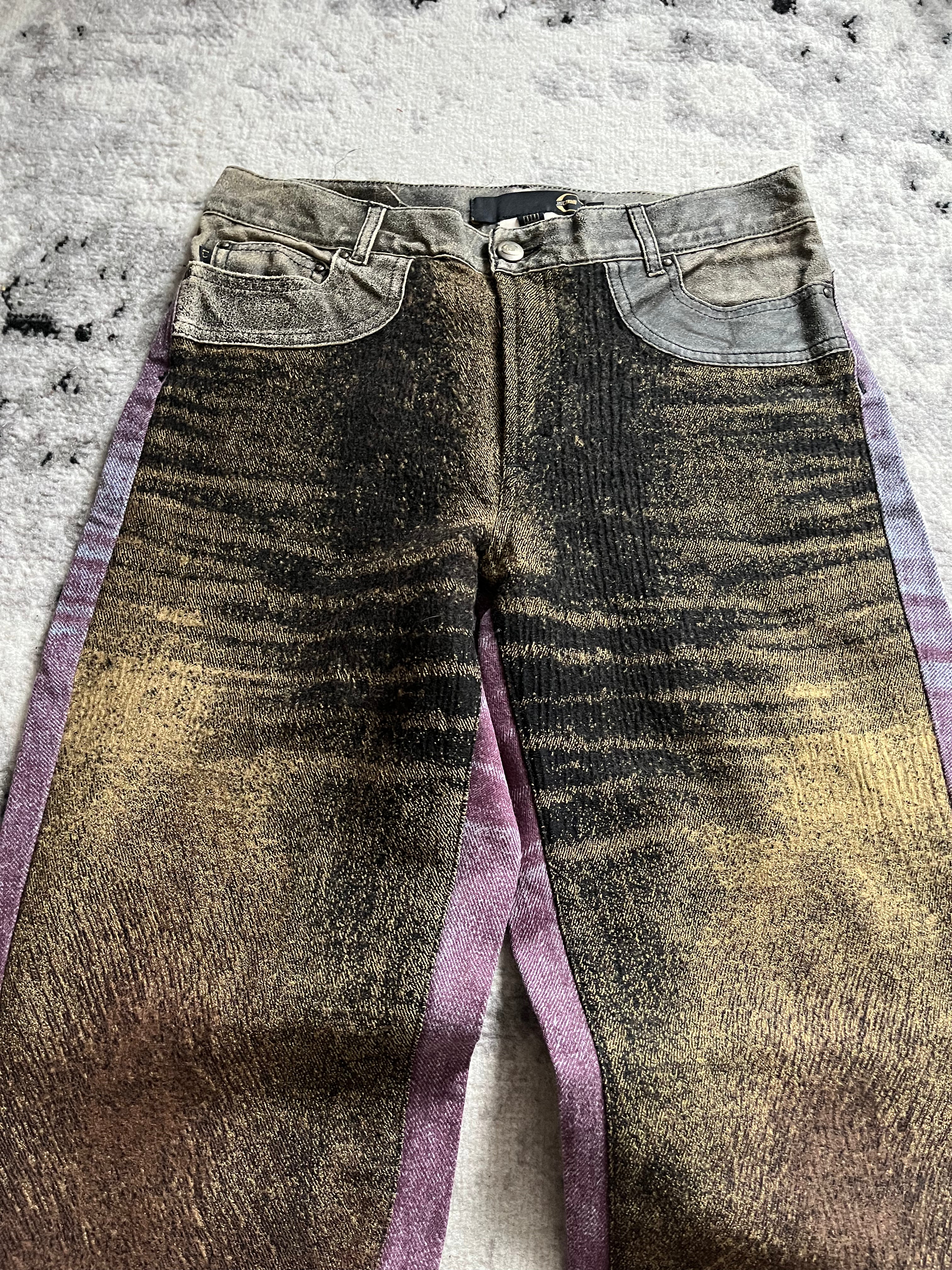 00s Cavalli 侵食ウール インジェニュイティ パンツ (S)