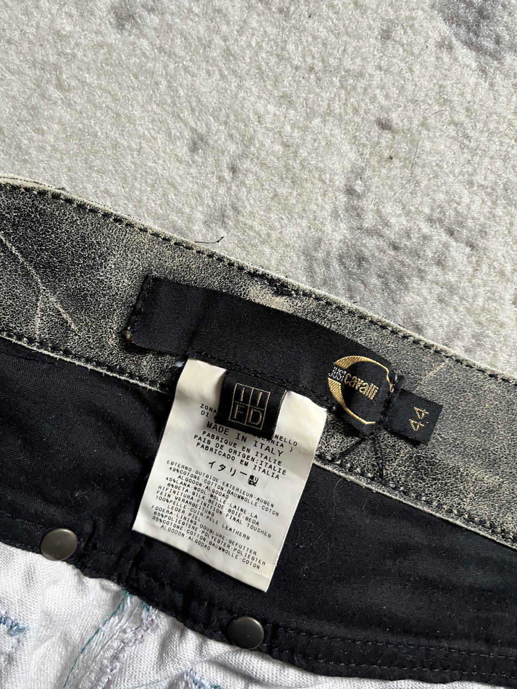 00s Cavalli 侵食ウール インジェニュイティ パンツ (S)