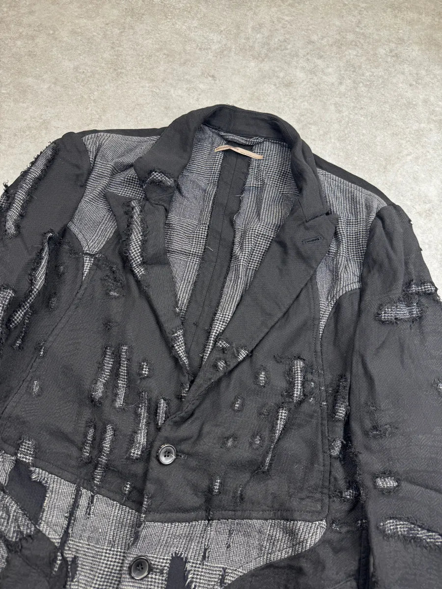 2000s Marithé + François Girbaud Black Distressed Patchwork Blazer Jacket JXMYdeIZ 4