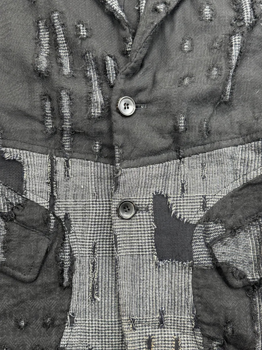 2000s Marithé + François Girbaud Black Distressed Patchwork Blazer Jacket JXMYdeIZ 7