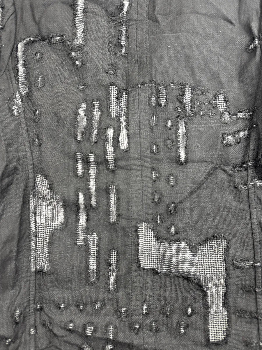 2000s Marithé + François Girbaud Black Distressed Patchwork Blazer Jacket JXMYdeIZ 9