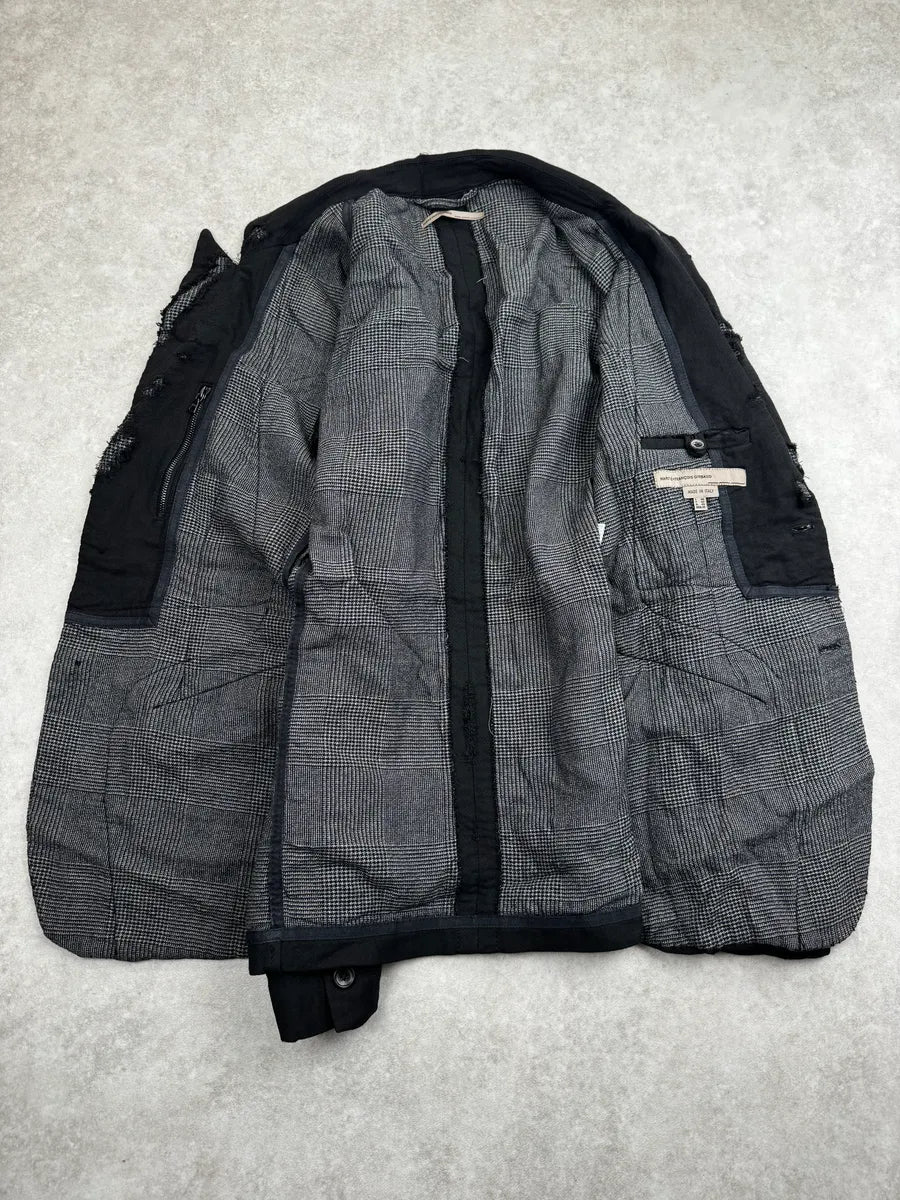 2000s Marithé + François Girbaud Black Distressed Patchwork Blazer Jacket JXMYdeIZ 6