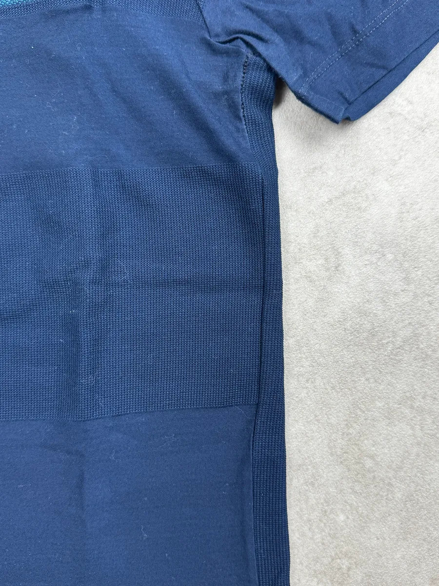 SS2011 Balenciaga Navy Contrast Textured Knit Polo ySEZjndG 6