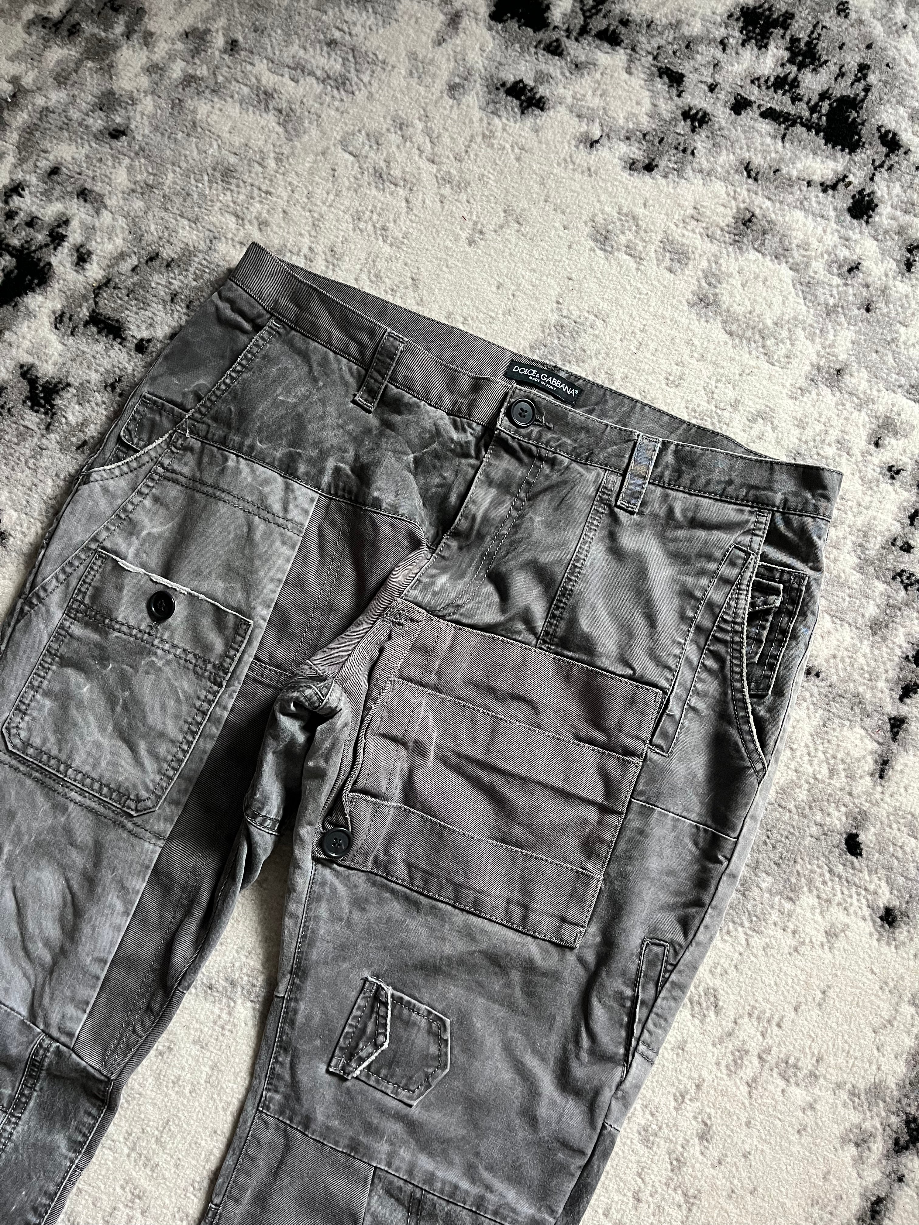 AW11 Dolce & Gabbana Neutral Multiple Pocket Cargo Pants