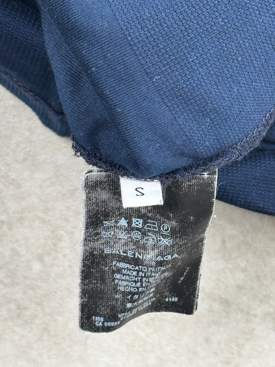 SS2011 Balenciaga Navy Contrast Textured Knit Polo ySEZjndG 10