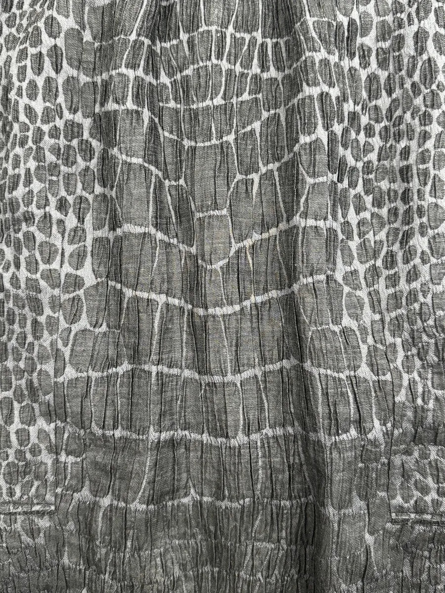 FW2007 Yves Saint Laurent Black Crocodile Pattern Jacquard Dress cnBLSjIg 8