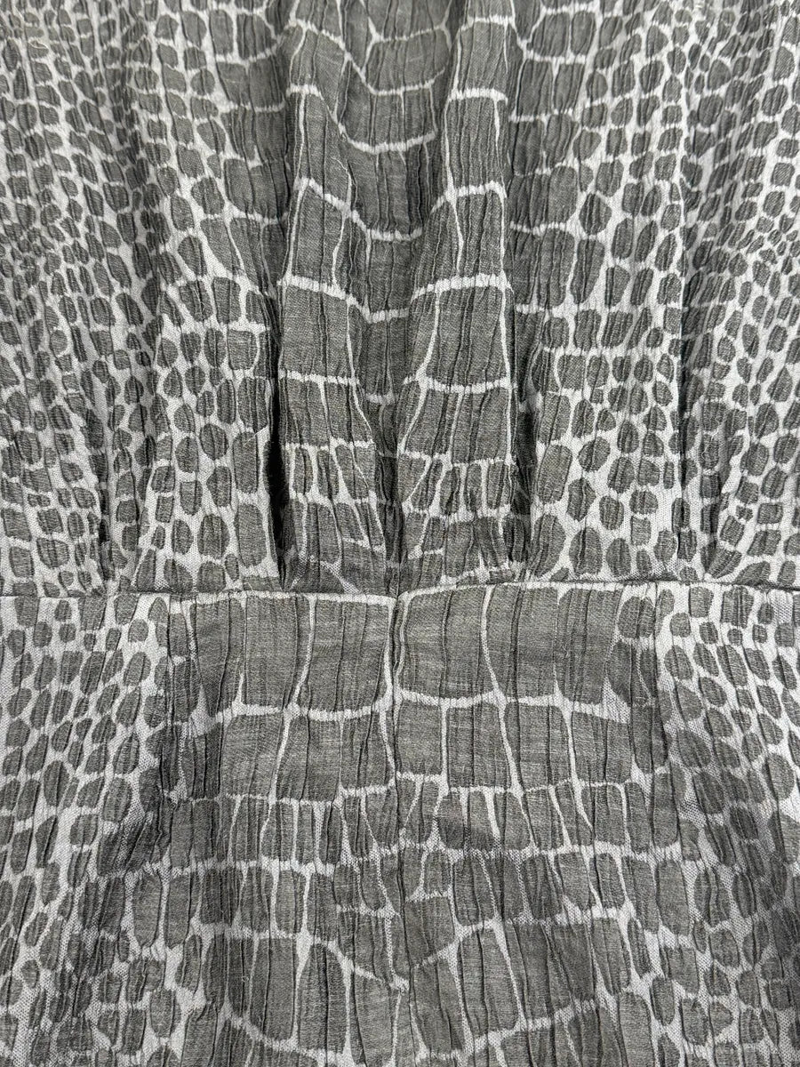 FW2007 Yves Saint Laurent Black Crocodile Pattern Jacquard Dress cnBLSjIg 9