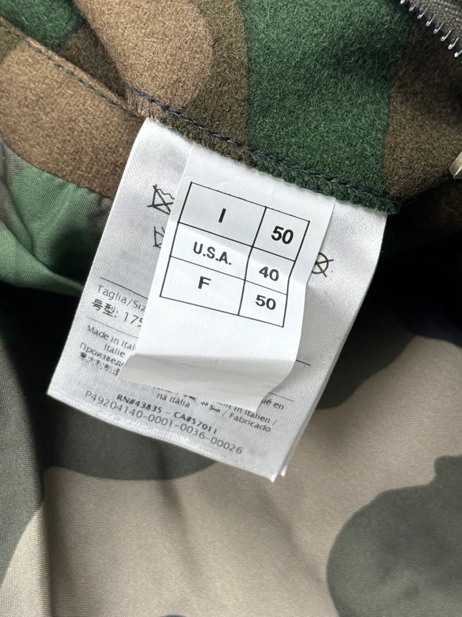 Valentino Green & Black Camouflage Teddy Leather Bomber Jacket gusHCjIV 13