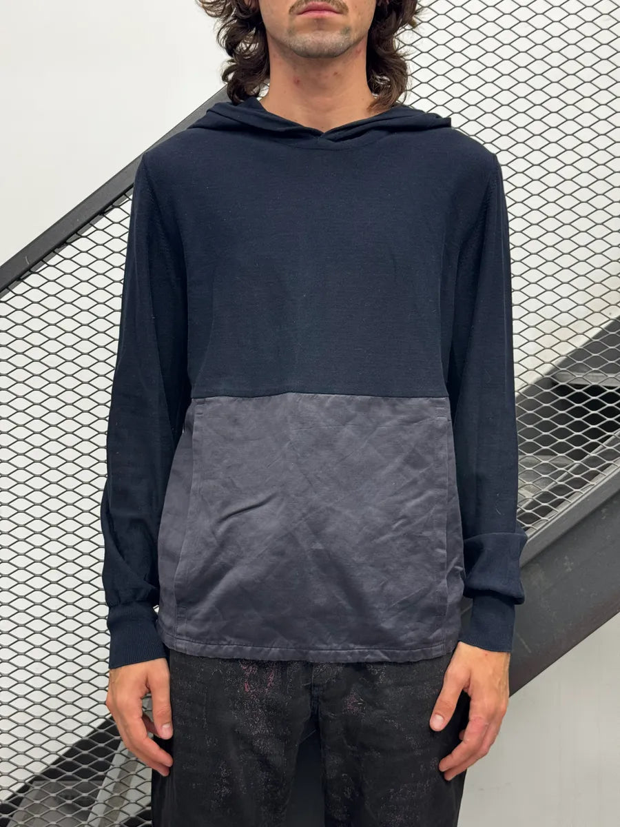 SS2014 Maison Margiela Navy Panelled Hoodie FBHZdAo 2