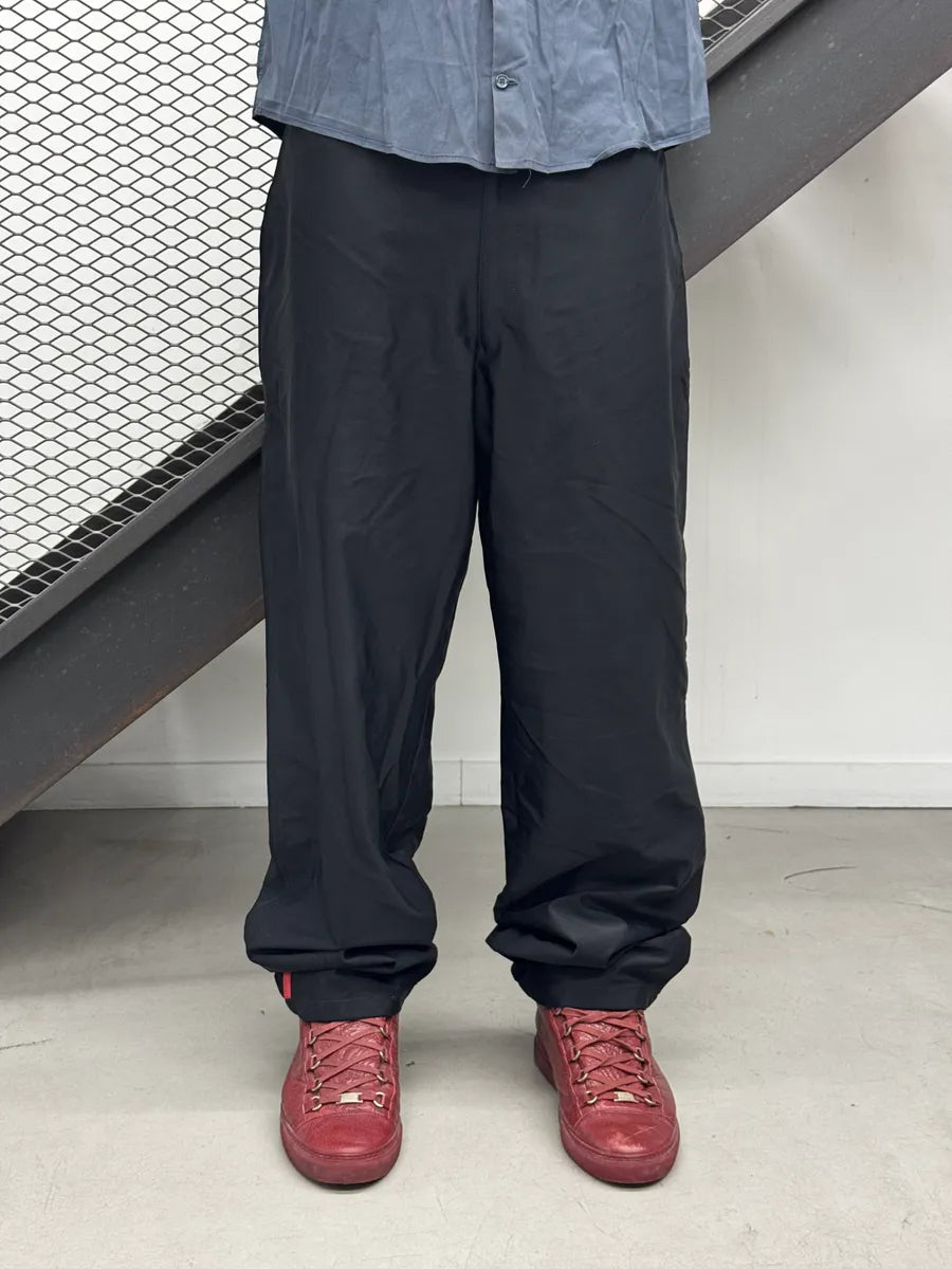 2000s Prada Linea Rossa Black Nylon Large Cozy Pants UPtILZhl 2