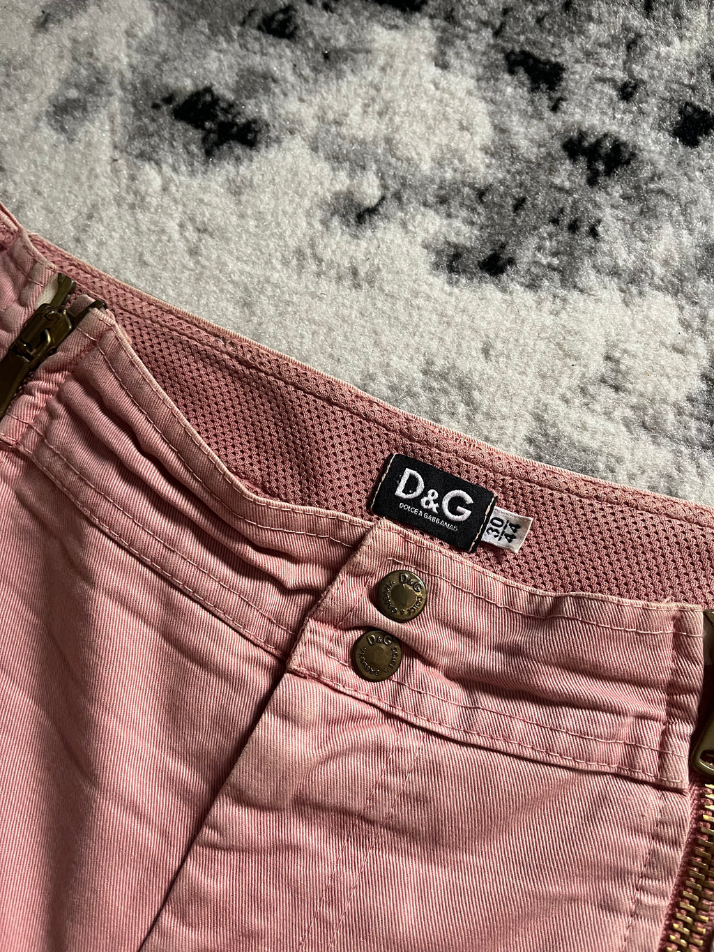 SS2003 Dolce & Gabbana Full Zip Aviator Cargo Pink Pants (L/XL)