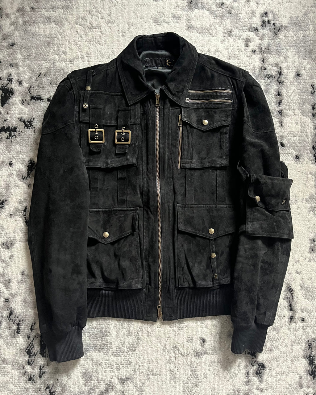 FW2003 Cavalli Aviator Cargo Shadow Black Jacket (M)