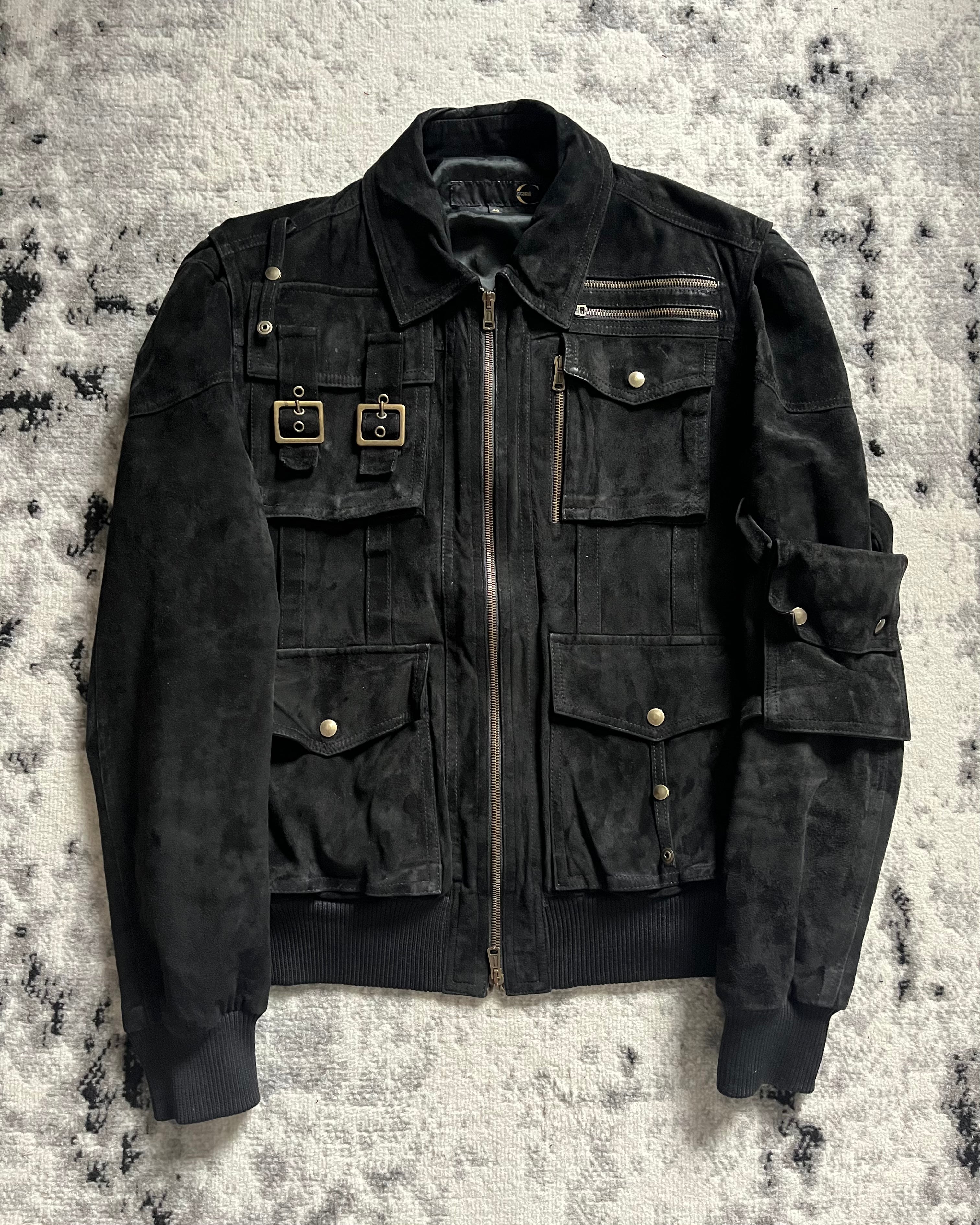 FW2003 Cavalli Aviator Cargo Shadow Black Jacket (M)