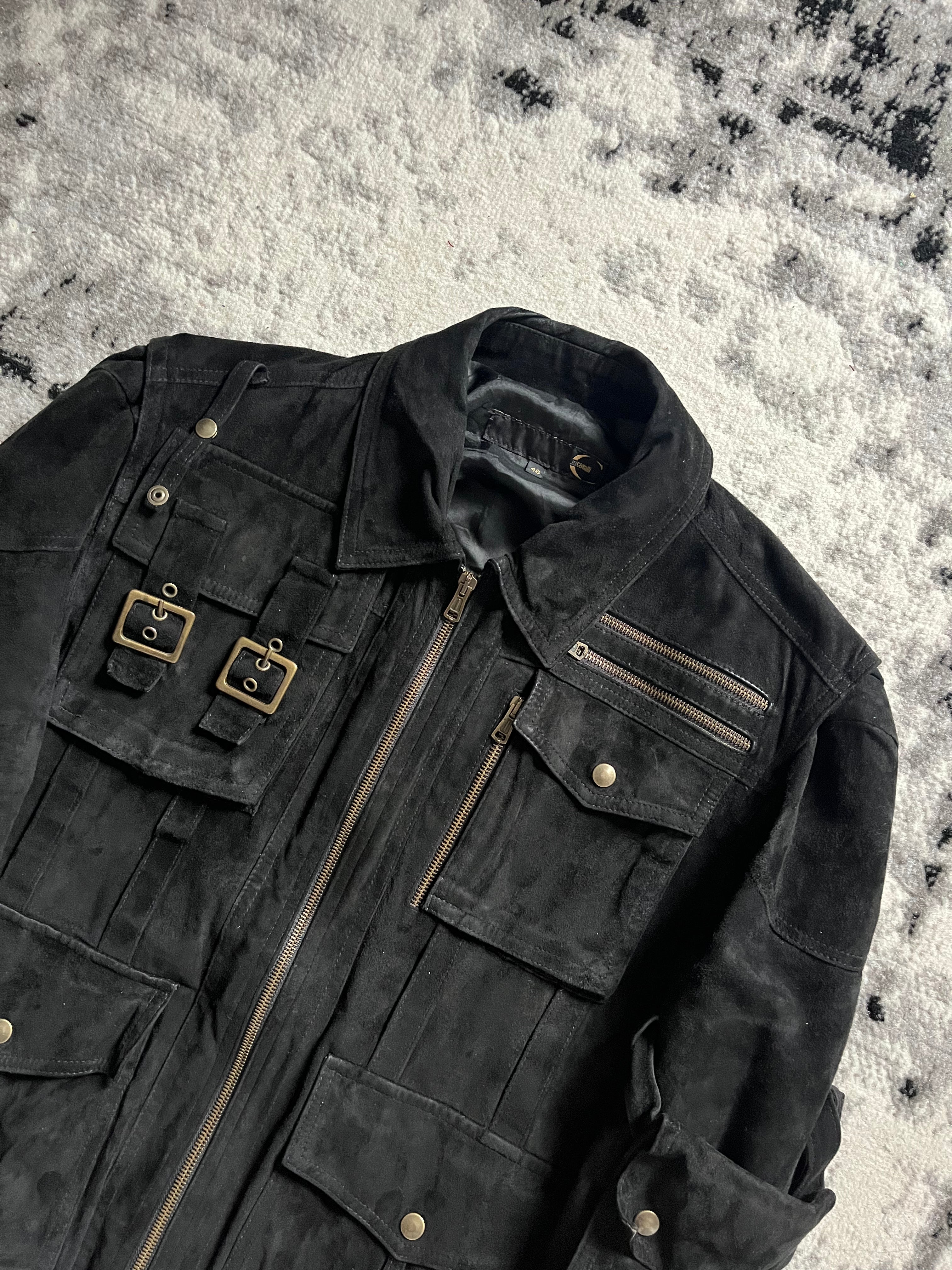 FW2003 Cavalli Aviator Cargo Shadow Black Jacket (M)
