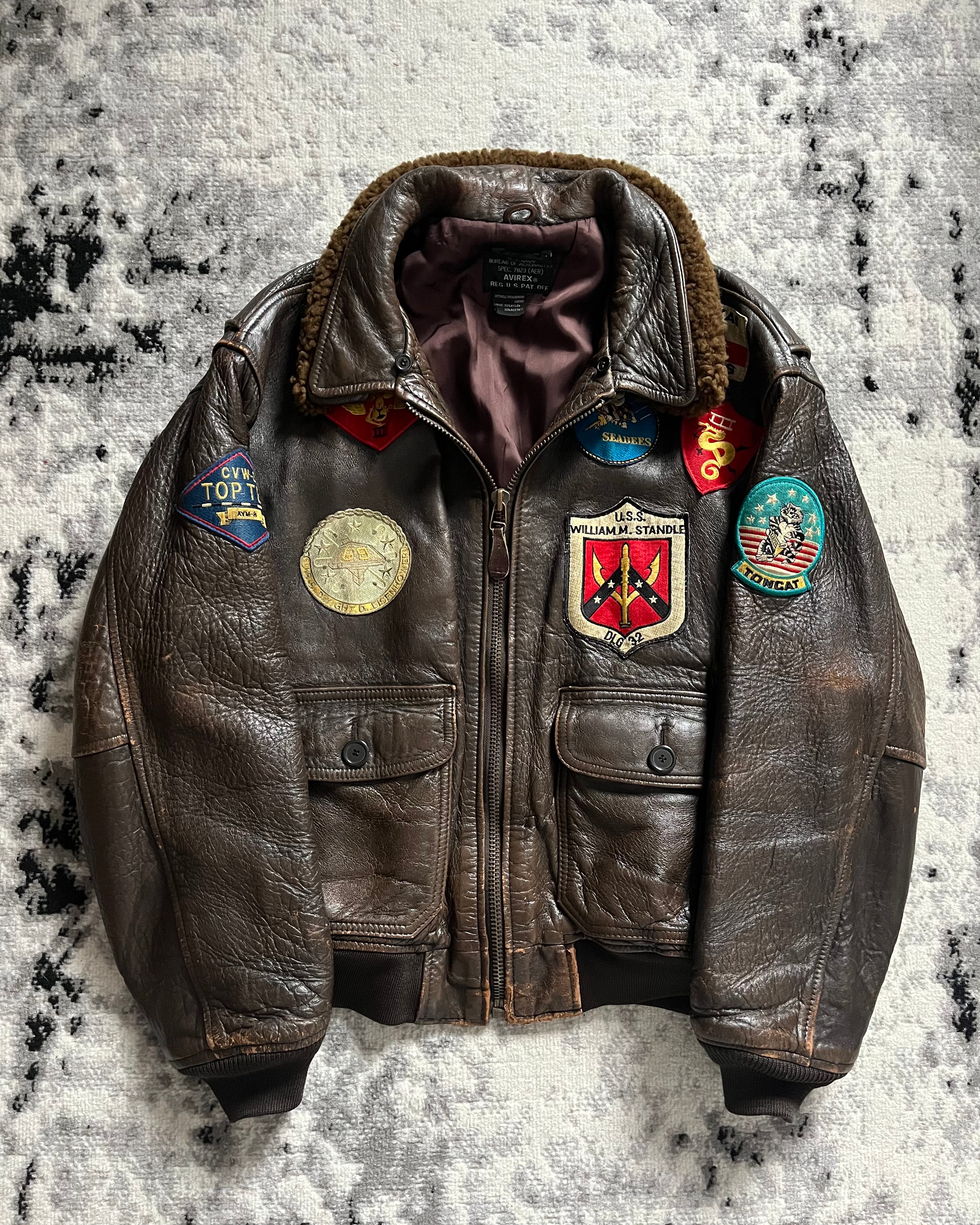 Avirex TOP G1 Aviator Leather Jacket (M/L)