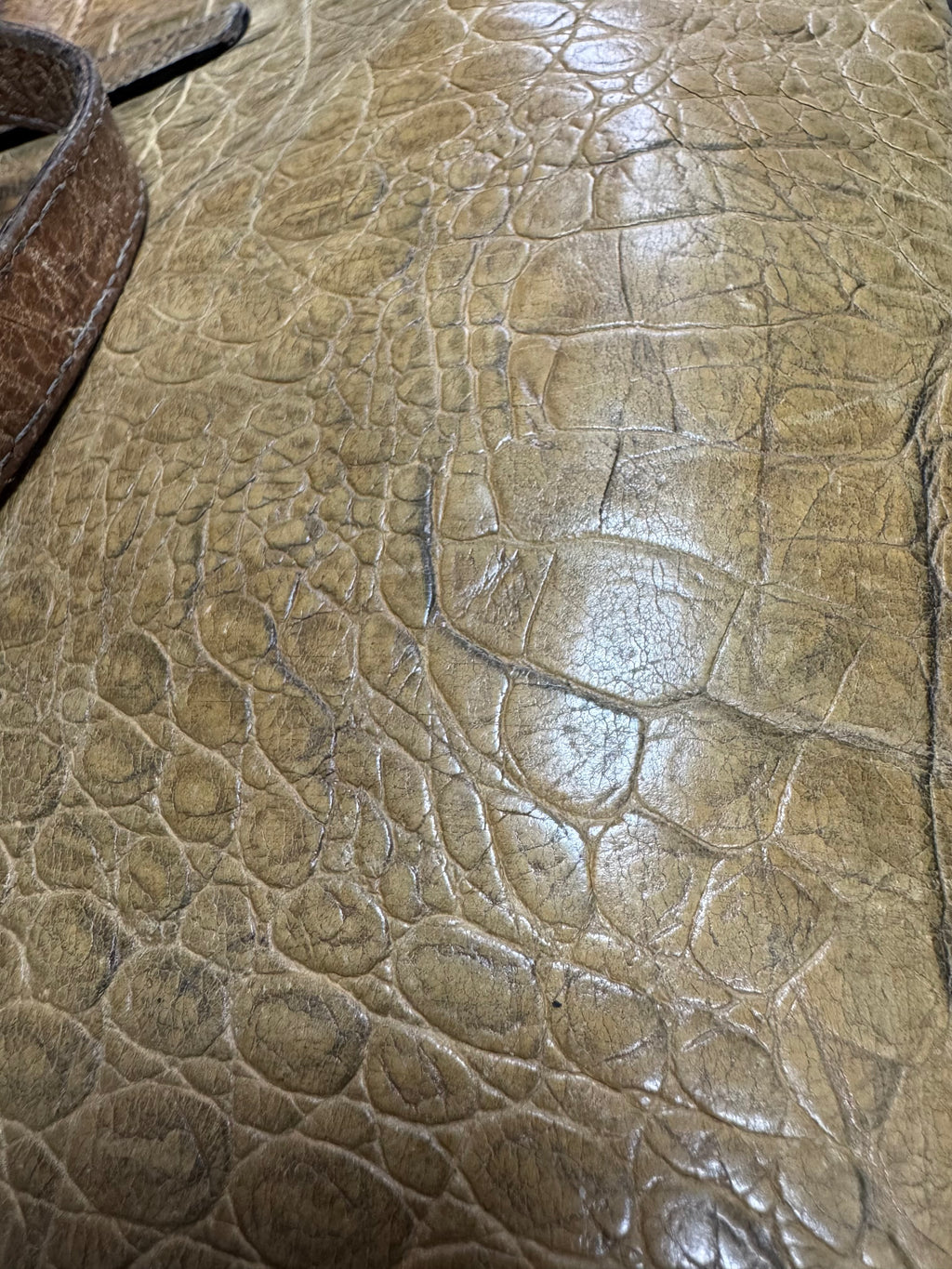 1990s Roberto Cavalli Crocodile Effect Leather HandBag (OS)